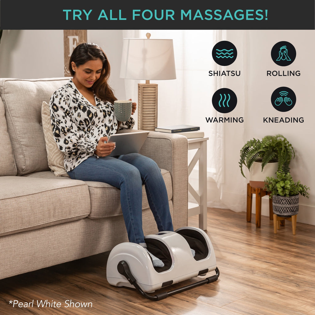 Foot Massager Machine, Therapeutic Reflexology Massager w/ High-Intensity Rollers - Dark Green - Image 5