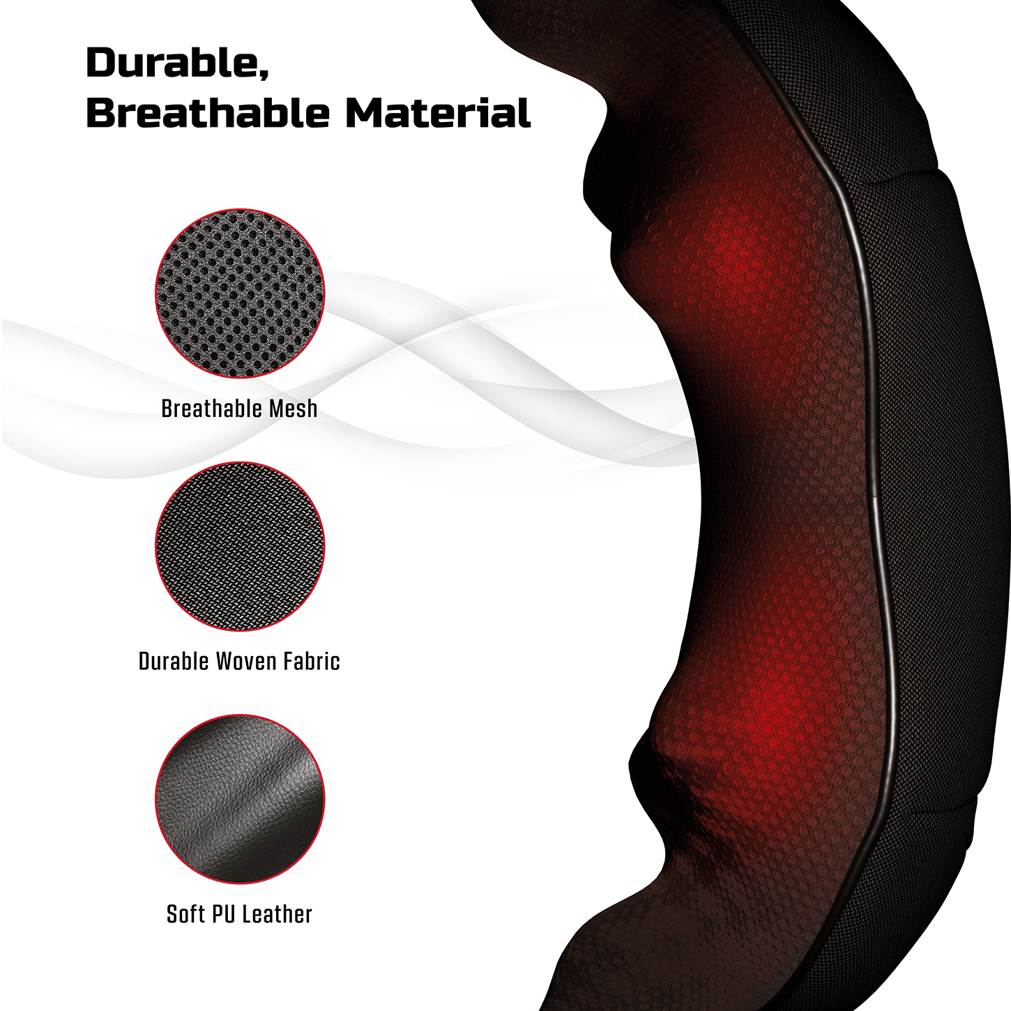Shoulder, Back, and Neck Massager with Heat, USB-Rechargeable, Black - Image 5