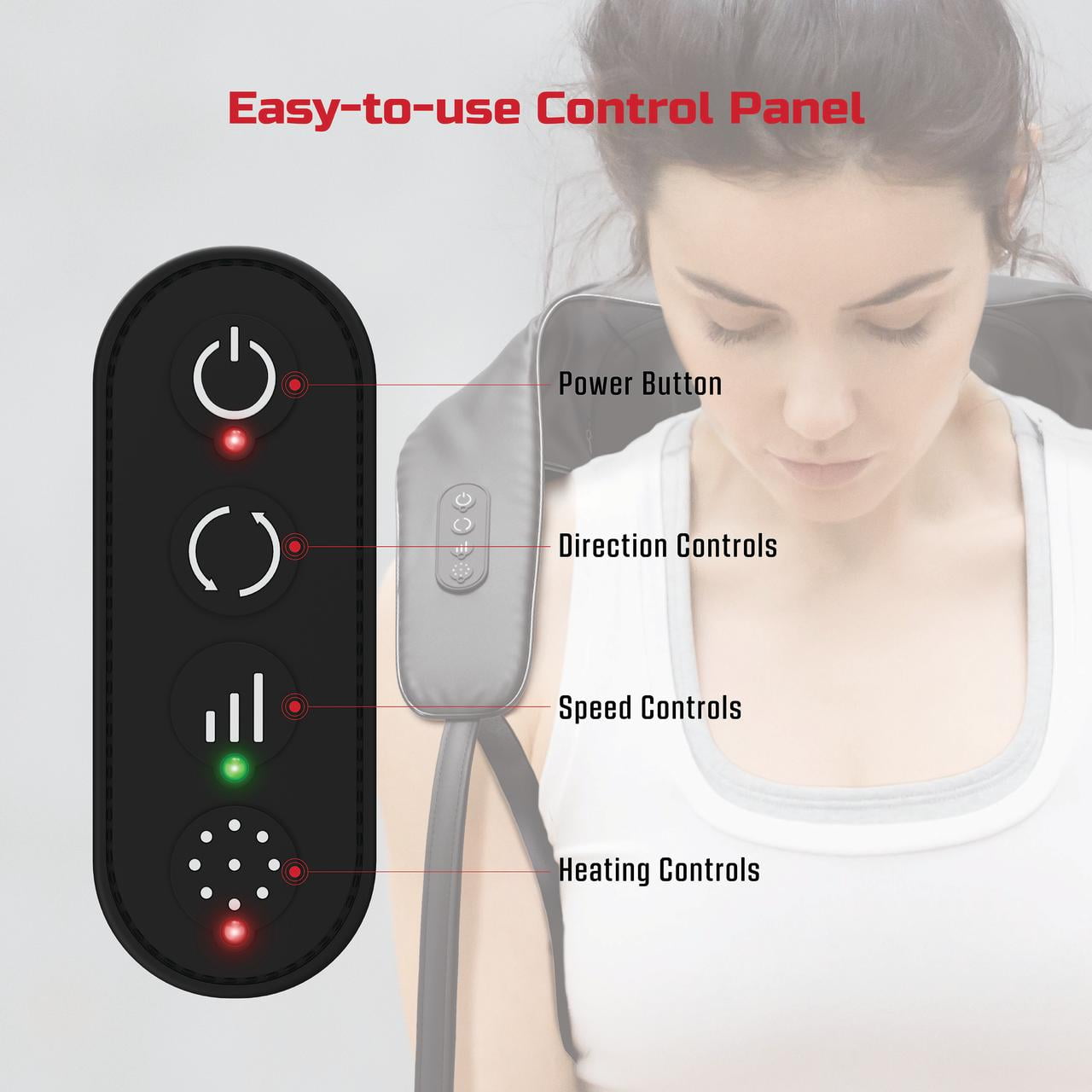 Pro Back and Neck Massager, Cordless Heated Neck and Shoulder Massager - Image 3