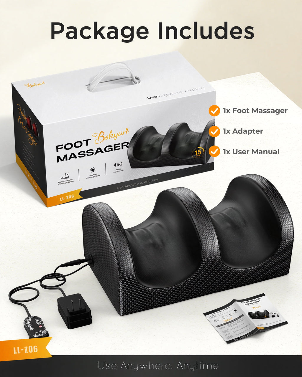 Massager, Spa with Heat for Comfort and Relief, Gift, Black - Image 6