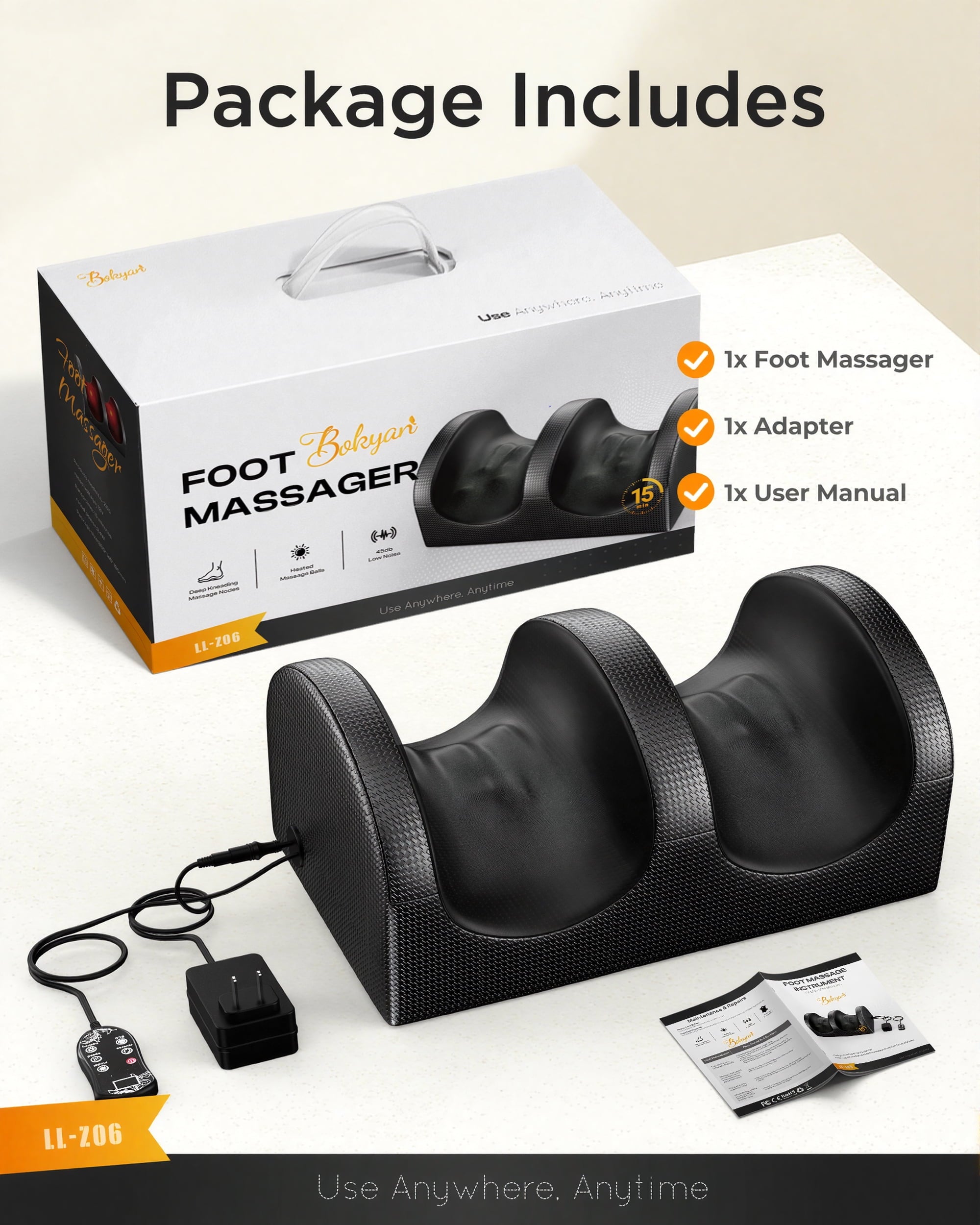 Massager, Spa with Heat for Comfort and Relief, Gift, Black - Image 6