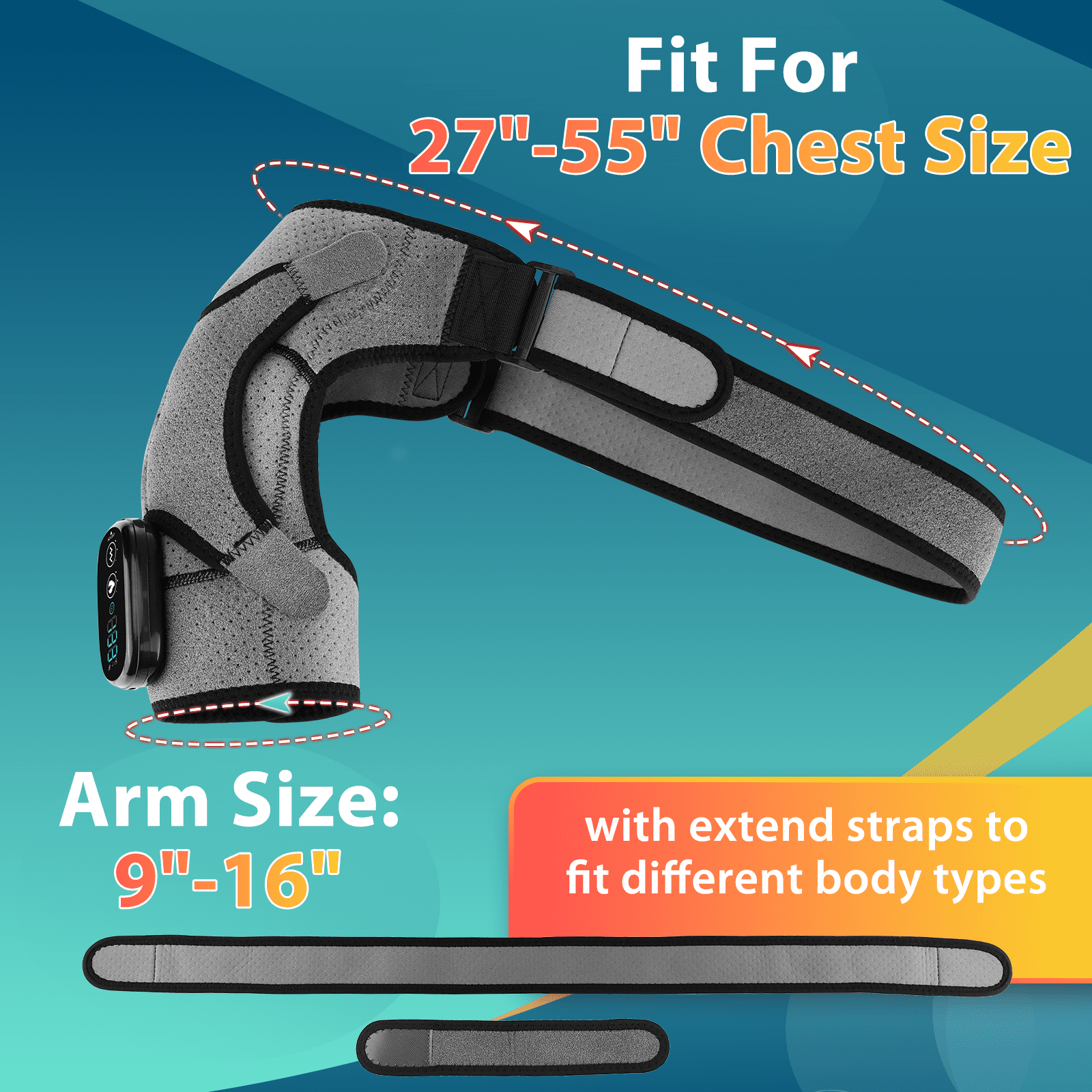 Brace, Cordless Heating Pads , Eletric Massager with 3 Heating Vibration Settings for Men Women - Image 6