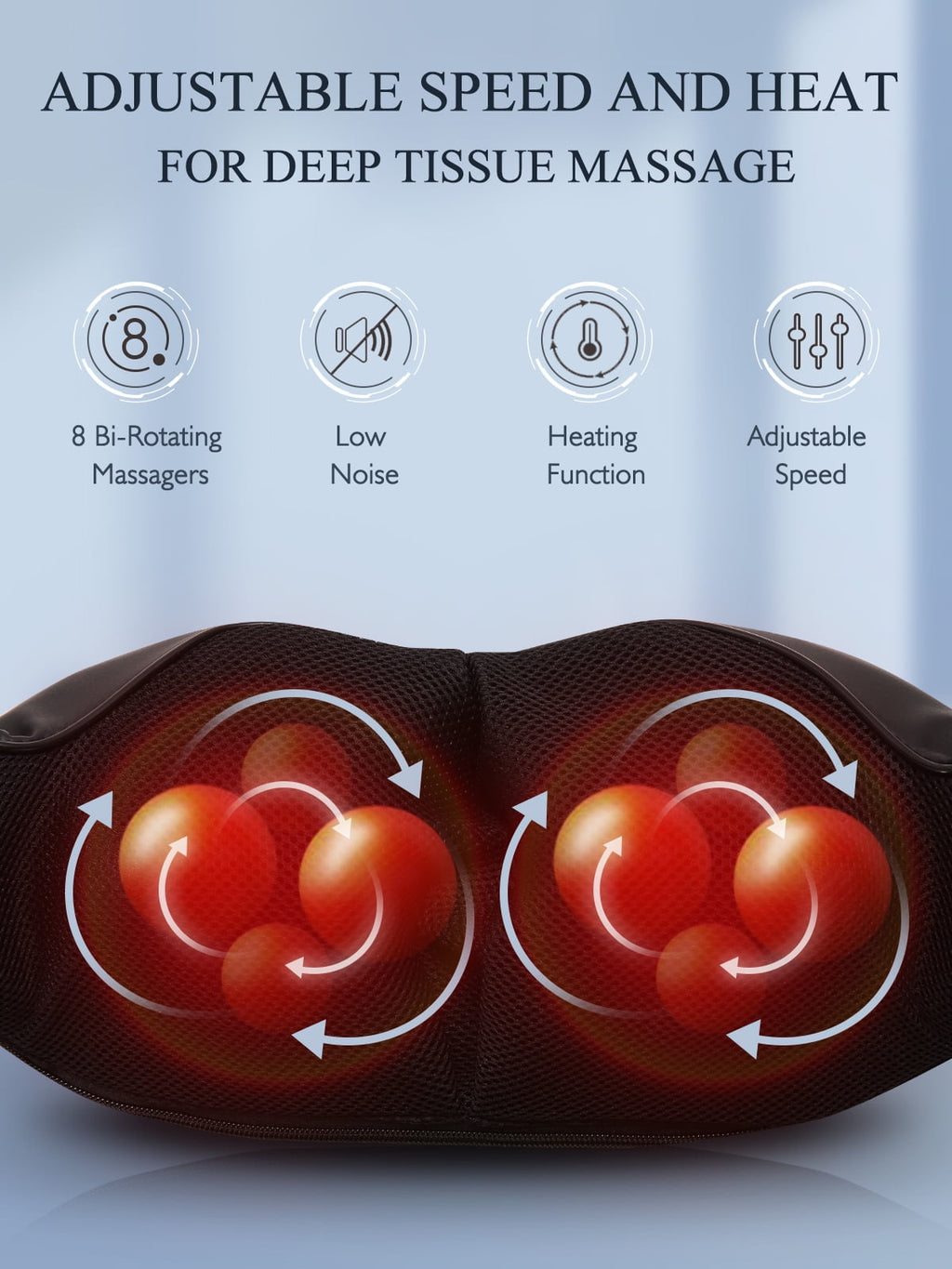 and Back Massager, 3D Deep Kneading Shiatsu Shoulder Massager with Heat, Gifts for Men Women, Black - Image 2
