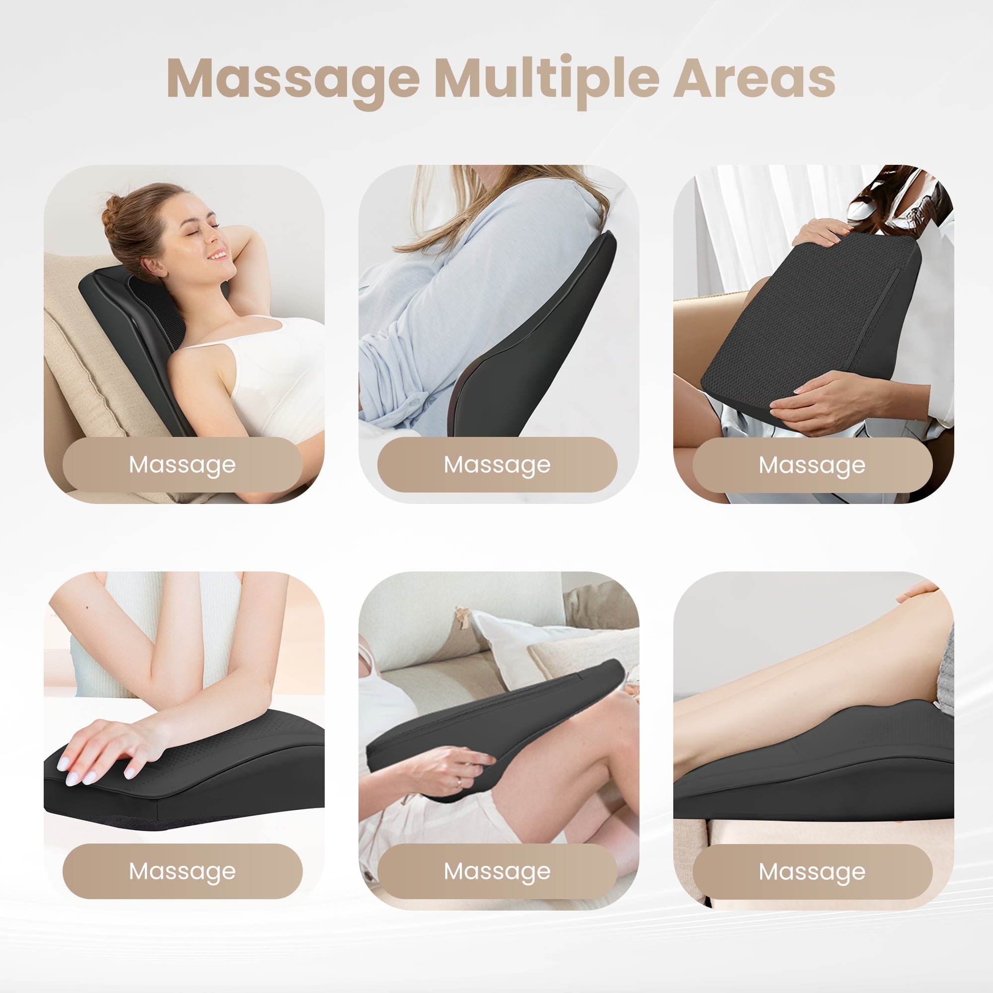Shoulder & Back Massager with Heat, 8 Kneading Nodes, Portable Massage Pillow - Image 4