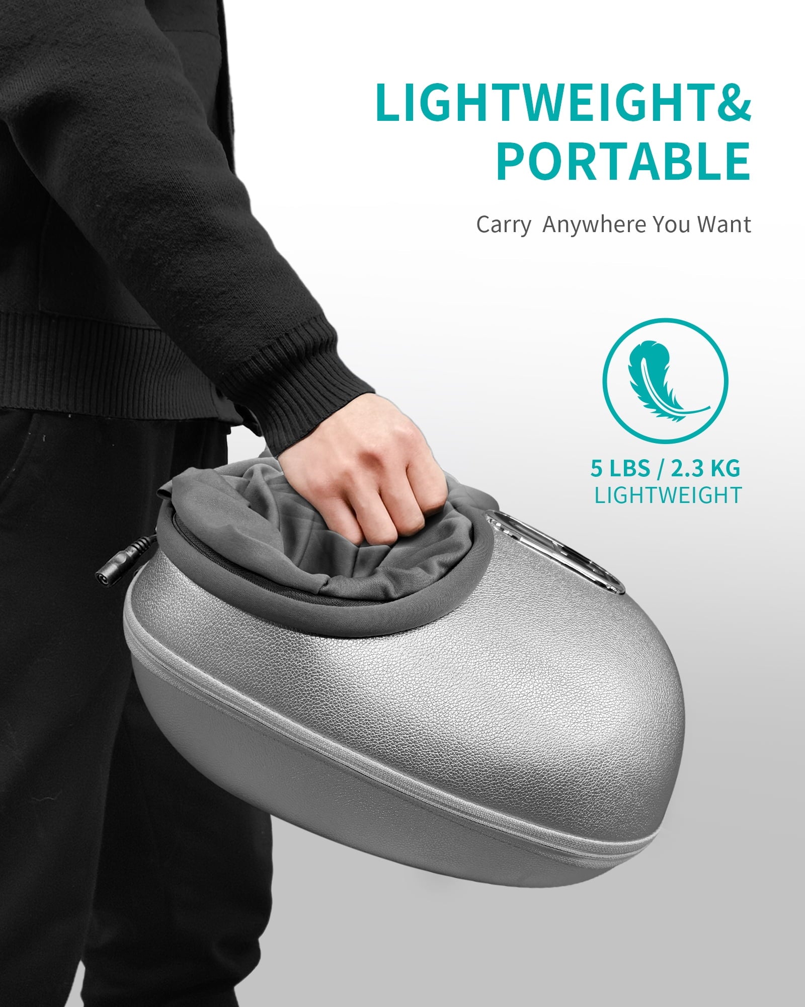 Massager Machine with Soothing Heat, Deep Kneading Therapy (Sliver) - Image 4