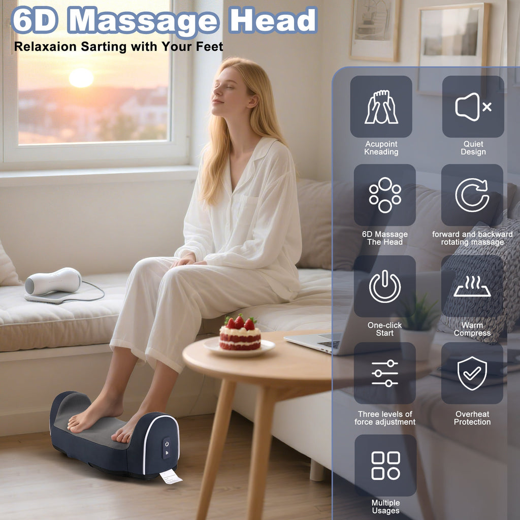 Electric Shiatsu Foot Calf Massager with Heated Kneading Rolling Relaxation Leg Arm Massage Acupuncture Points Multip... - Image 2