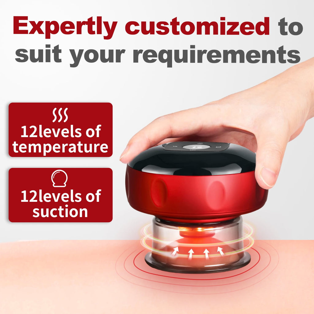 5-in-1 Electric Cupping Massager Kit 12-Level Temperature & Suction Control for Muscle Relaxation, Includes 2 Replace... - Image 3