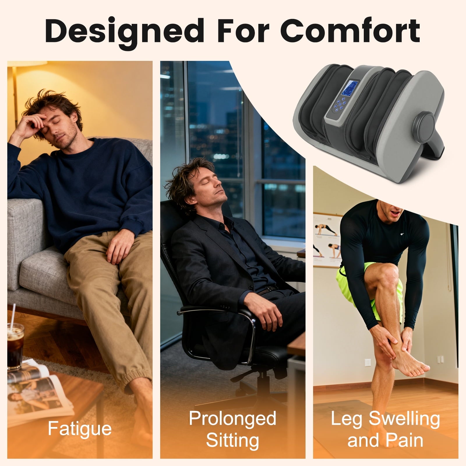Massager with Heat, Deep Kneading and Calf Massager with Vibration Compression, Electric Leg Massager Machine for Cir... - Image 5