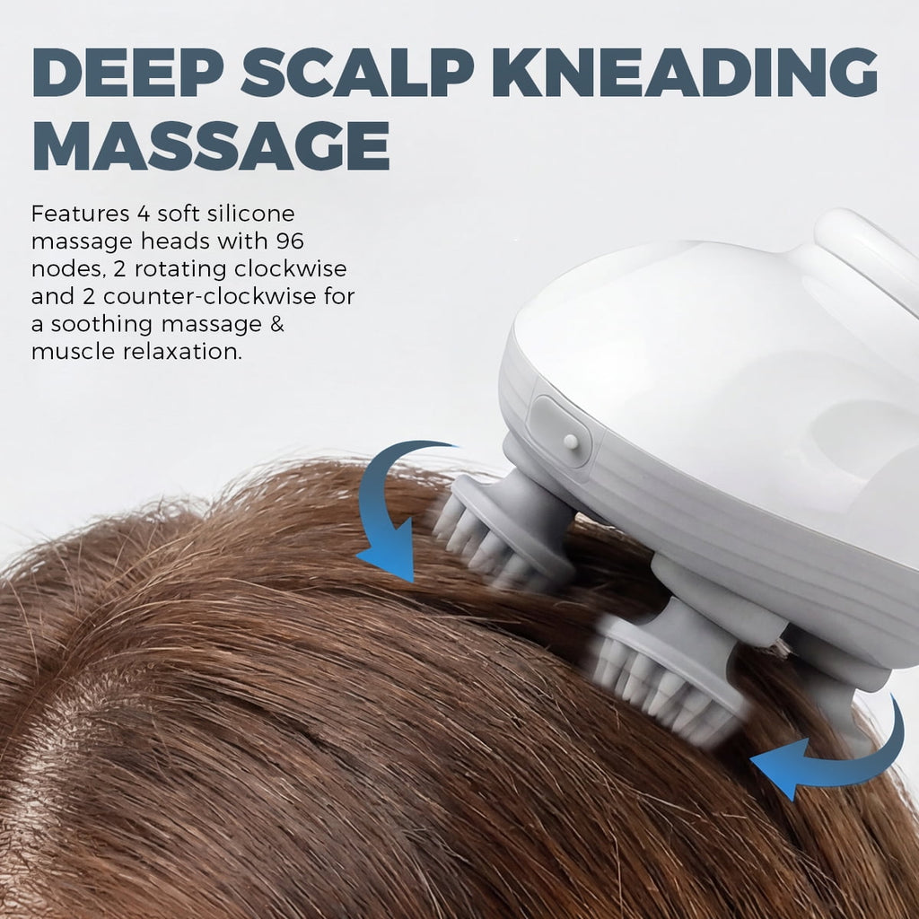 Electric Scalp Massager, Cordless Waterproof Head Massager with Kneading Nodes, Handheld Hair Shampoo Brush for Deep ... - Image 4