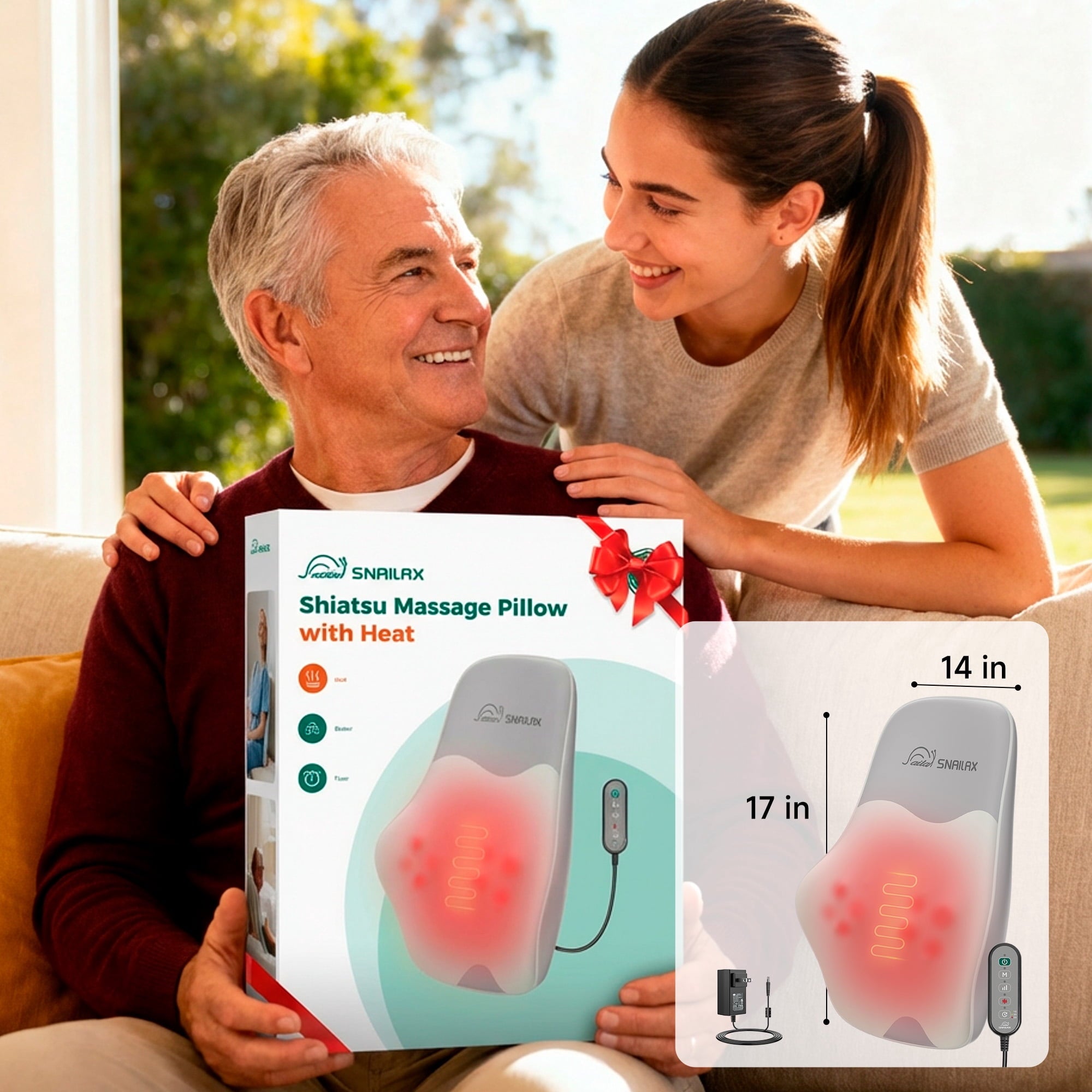 & Back Massager with Heat, 4D Deep Kneading Shiatsu 8 Massage Nodes, Gift - Image 5