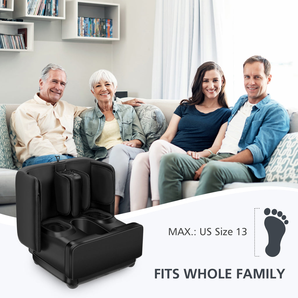 2 in 1 Foot Massager Machine & Ottoman Foot Rest Shiatsu Calf and Foot Massager with Heat Black - Image 6