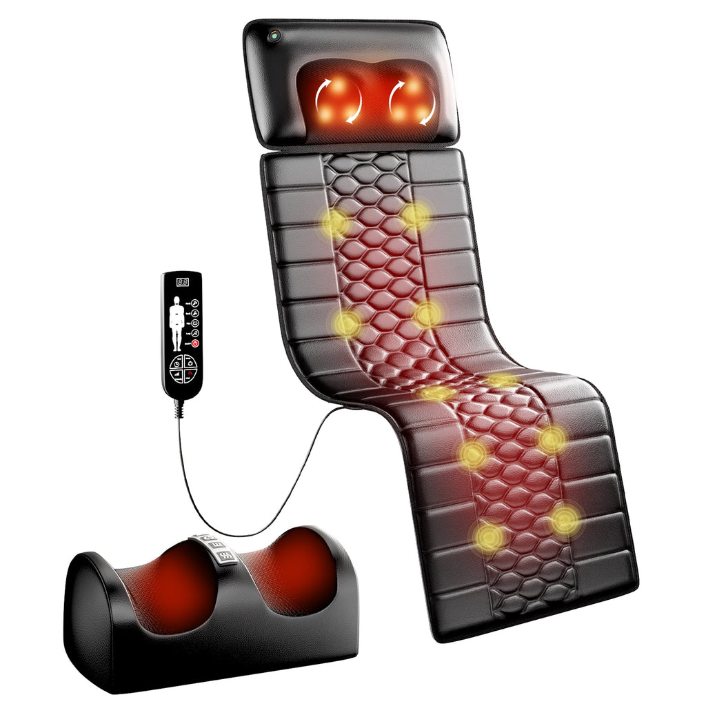 Portable Detachable Back, Neck & Legs Vibration Massage Mat w/ Variable Intensity, Black - Image 3