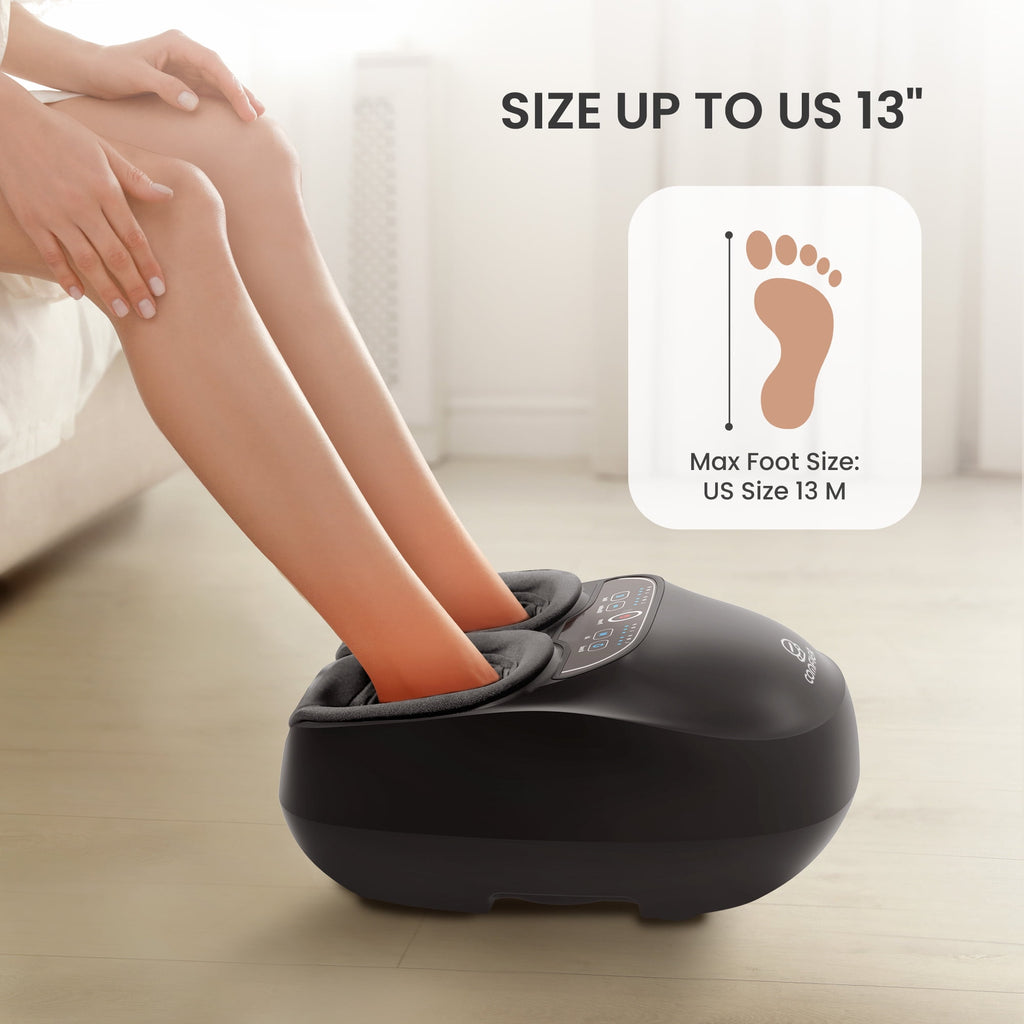 with Heat, Shiatsu Massage Machine with Remote for Plantar Fasciitis, Neuropathy, Circulation, Max Size 13, Black, Gifts - Image 2