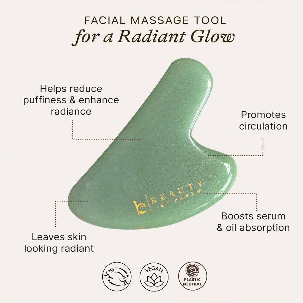 Gua Sha Tool - Jade Stone Scraping Massage Tool, Facial Massage for Lymphatic Drainage for Face, Eyes, Neck and Body - Image 3