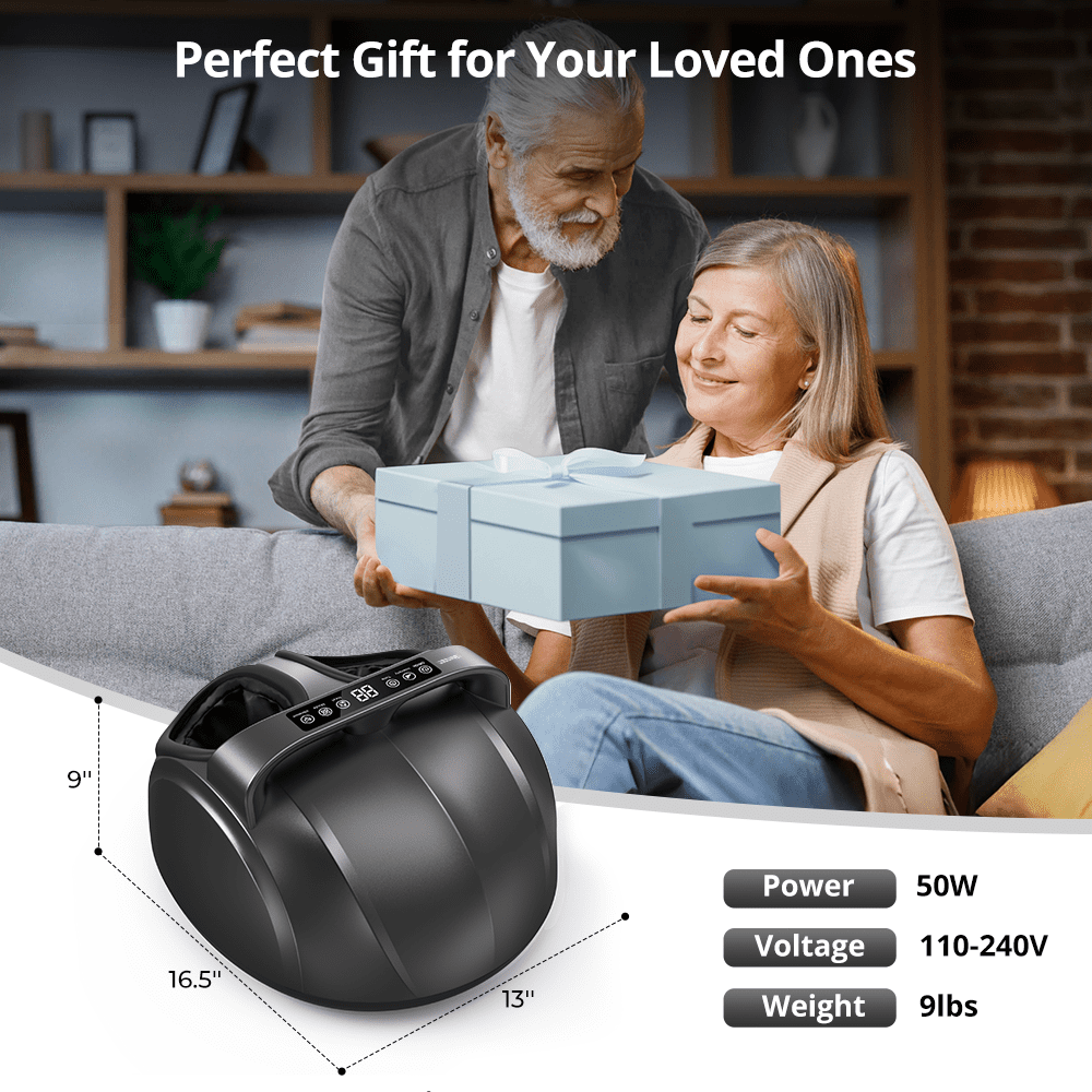 with Heat, Electric Shiatsu Feet Massage Machine with 3 Vibrations&9 Intensities, 6 Timing Options, Up to Size 13, Grey - Image 6