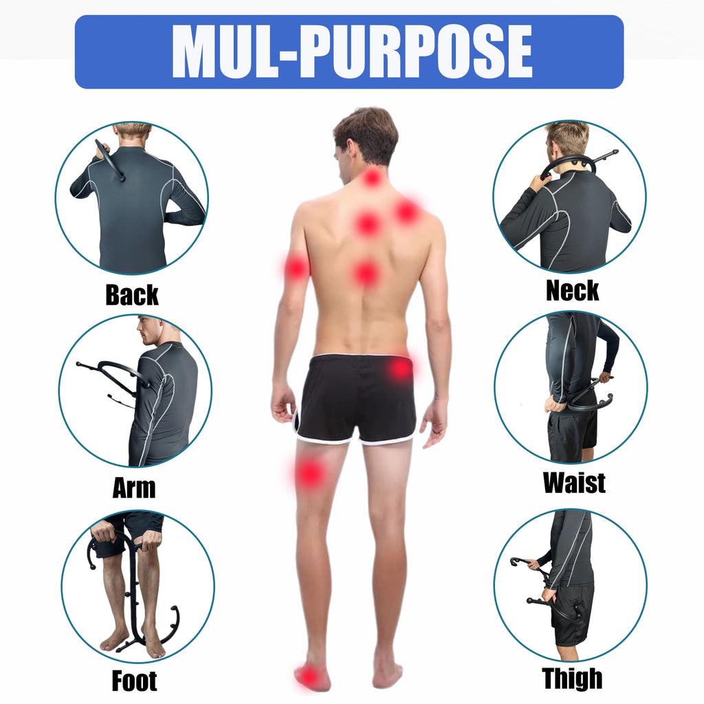 Tissue Massager: Back & Neck Massager for Pain Relief, Self-Use Massager Stick, Full Body Trigger Point Tool for Back... - Image 4