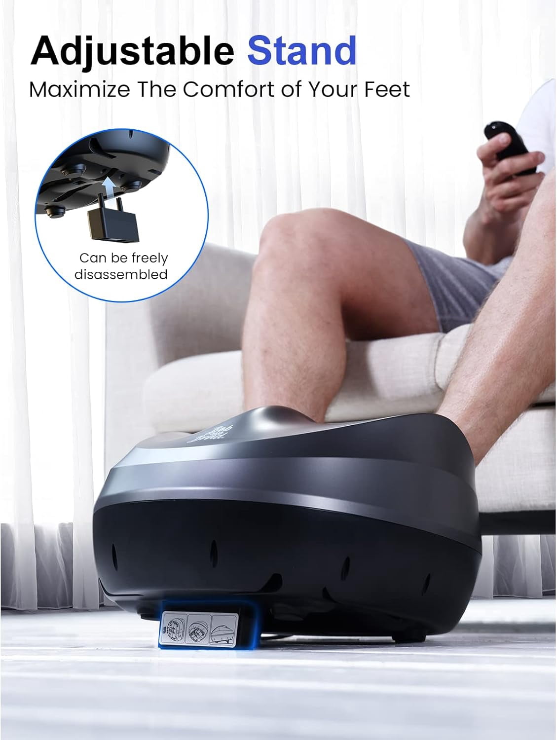 Shiatsu Foot Massager with Heat Remote, Deep Kneading Therapy with 4 Level, Improve Foot Wellness, Fits Feet up to Me... - Image 3