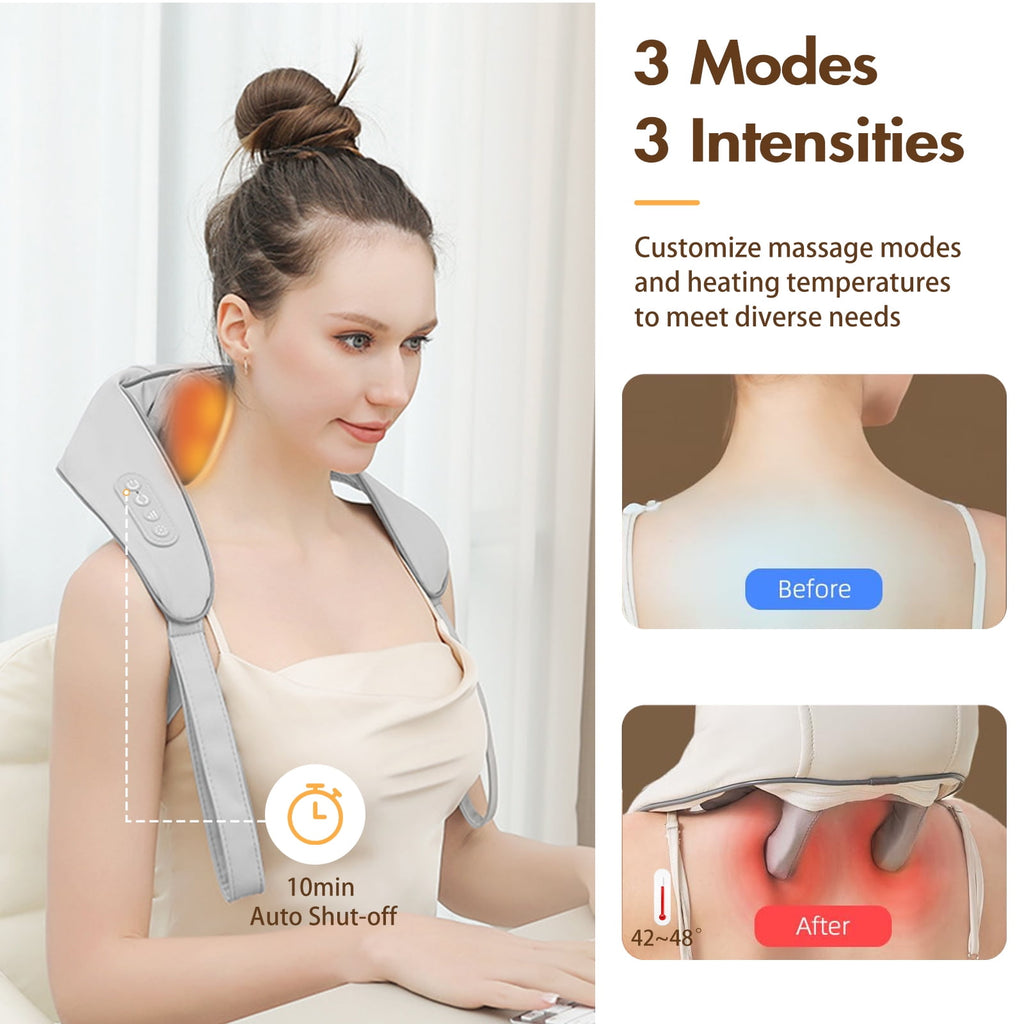 with Heat, 6D Shiatsu Cordless Deep Tissue Shoulder for Ultimate Relaxation, Ideal Gift for Men and Women - Image 2