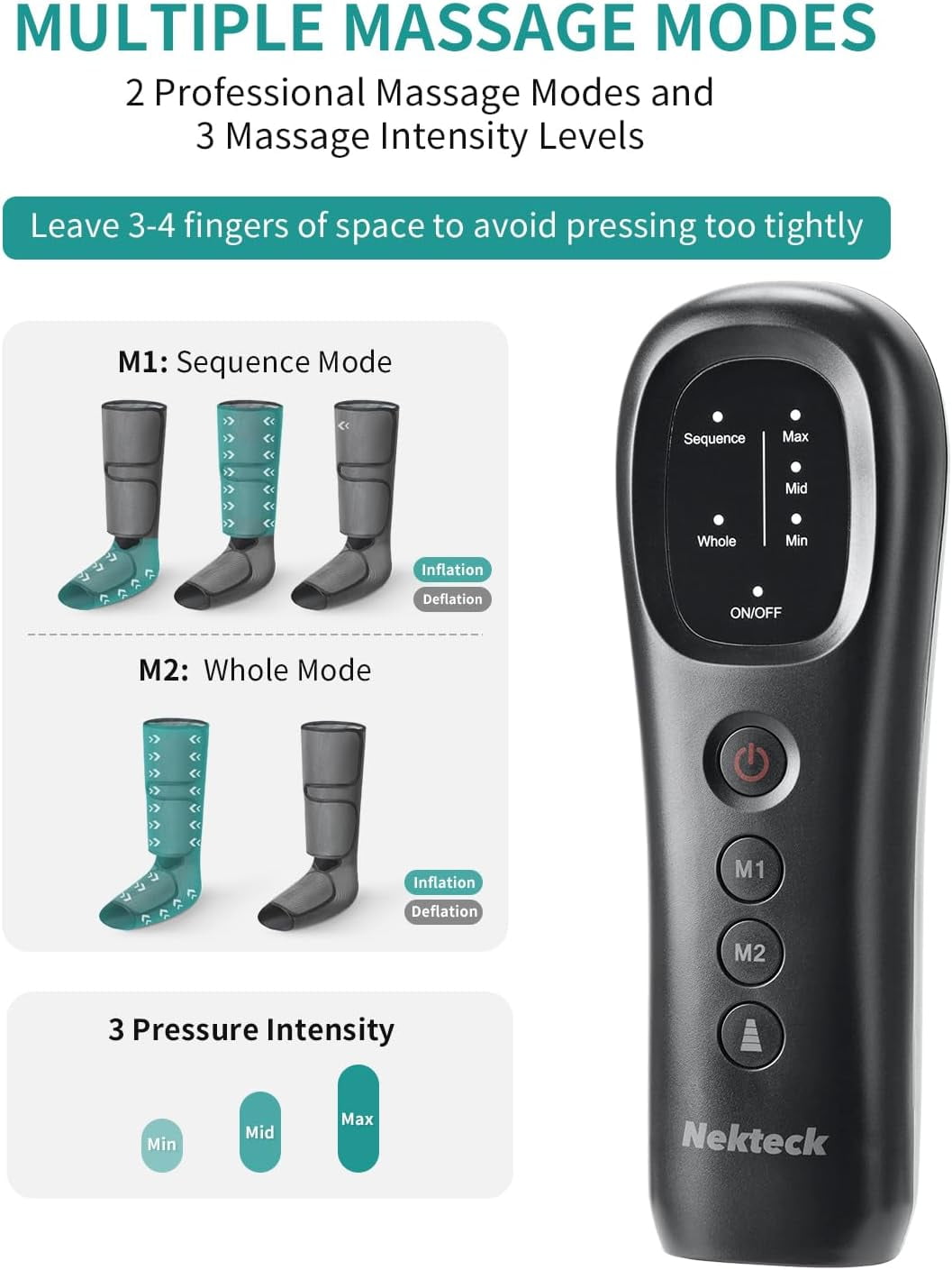 Massager for Circulation and Relaxation, Eligible Foot and Calf Massage Machine 2 Modes 3 Intensities with Hand-held ... - Image 2