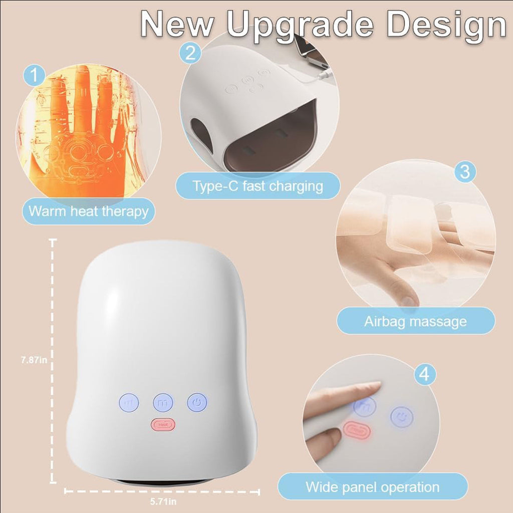 Cordless with Heat and Compression, 3 Mode Palm & Finger with Soothing Warmth, for Relaxation at Home, Office Gift fo... - Image 2