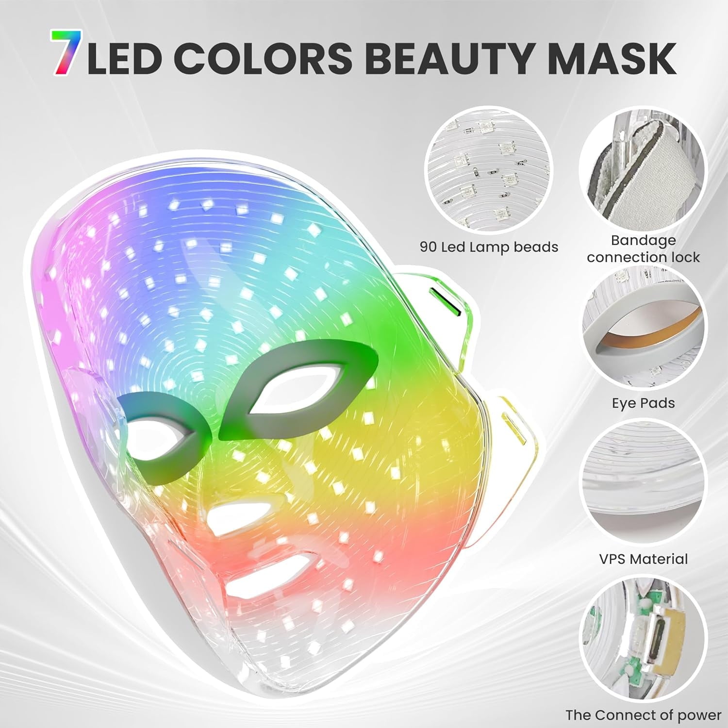 LED Face Massager, 7 Color Light Therapy for Anti-Aging, Acne & Wrinkles - Image 2