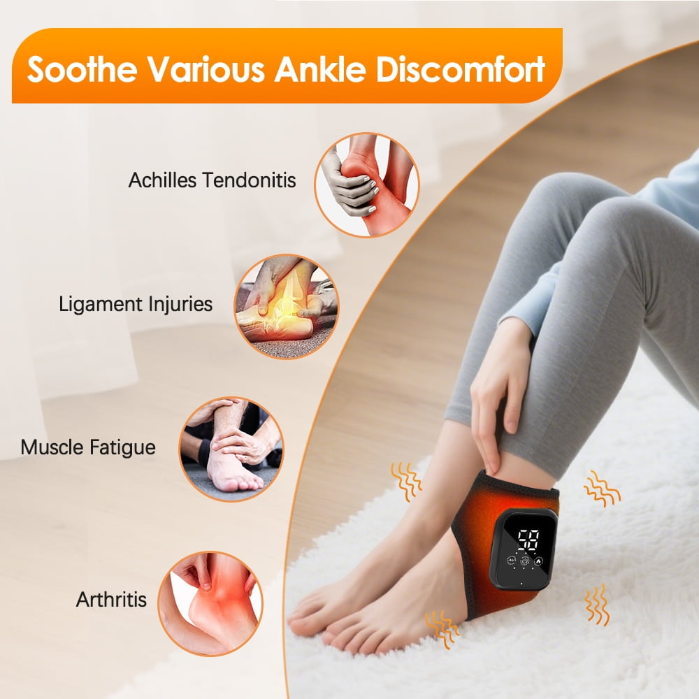 with Heat, Heating Pad for Relief, Electric Foot Heated Brace with 3 Heat Levels, 3 Vibration Modes, Relax for Left a... - Image 6