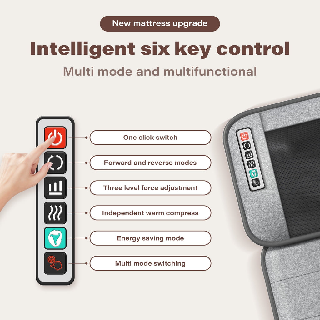 Massager Mat with Heat & Movable Shiatsu Neck Back Massager Pillow, 9 Vibration Motors & Back Heating Pad, Massager f... - Image 2