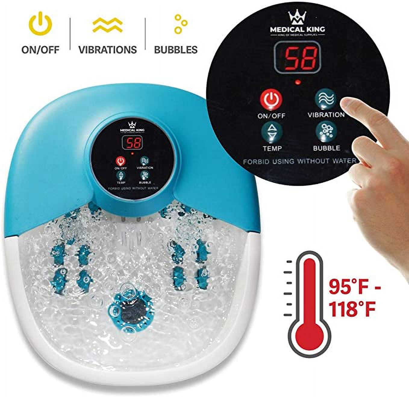 with 14 Rollers in Shape and Heat - 5 in 1 Bath Includes Adjustable Heating, Bubbles, Vibration, Pumice Stone, Mini M... - Image 5