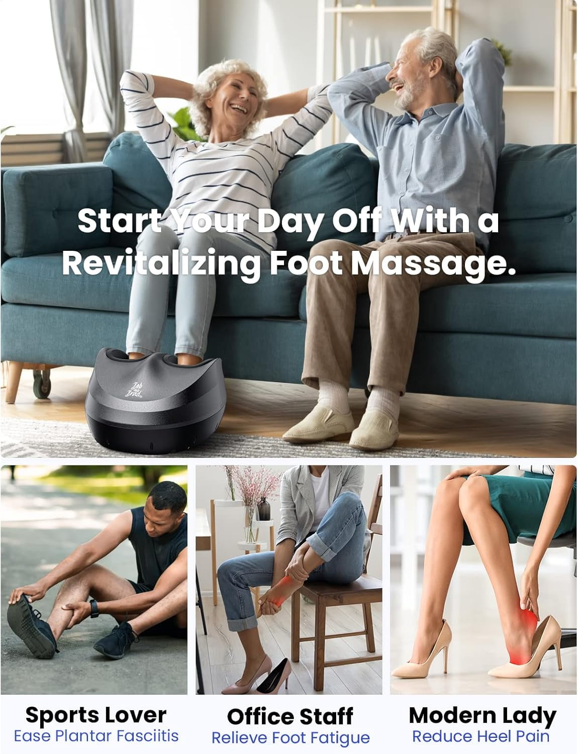 Shiatsu Foot Massager with Heat Remote, Deep Kneading Therapy with 4 Level, Improve Foot Wellness, Fits Feet up to Me... - Image 2