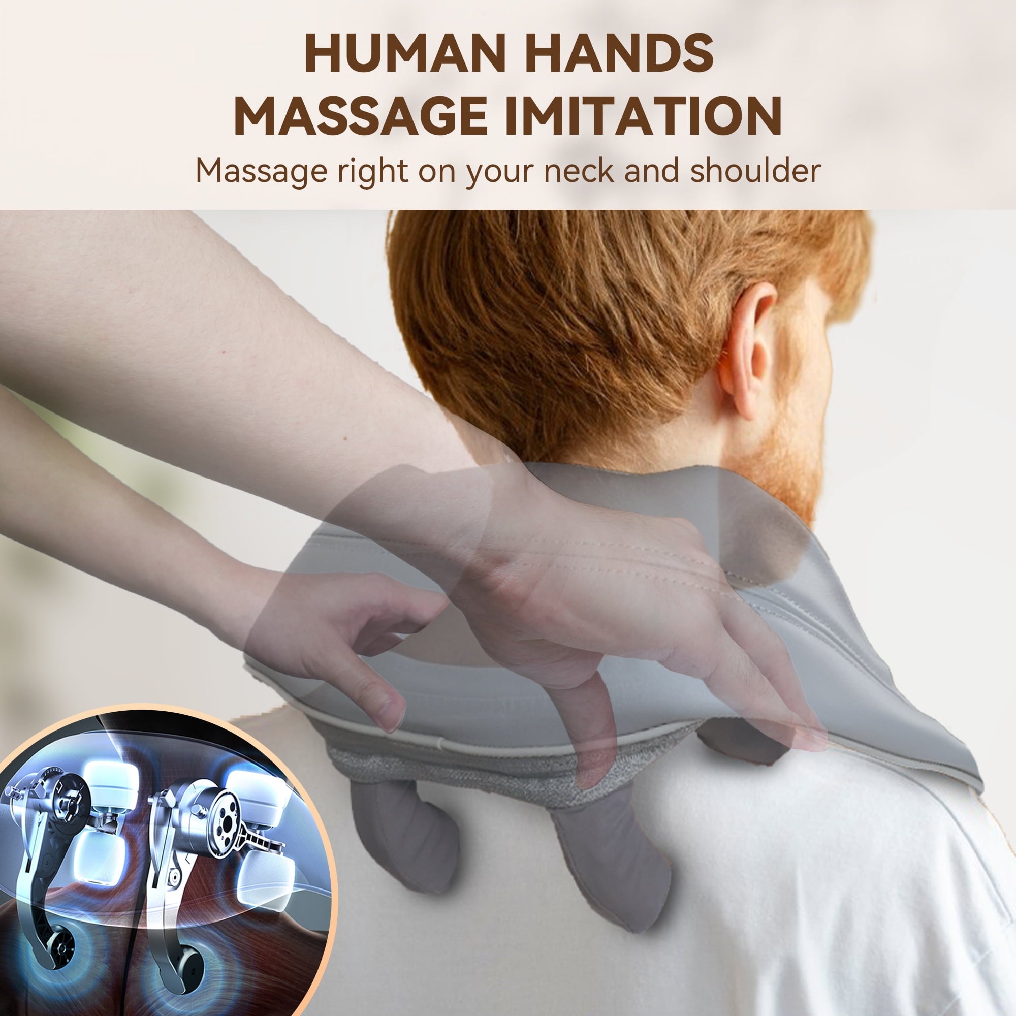 Neck and Shoulder Massager with Heat, Shiatsu Kneading Back Massagers for Pain Relief - Image 3