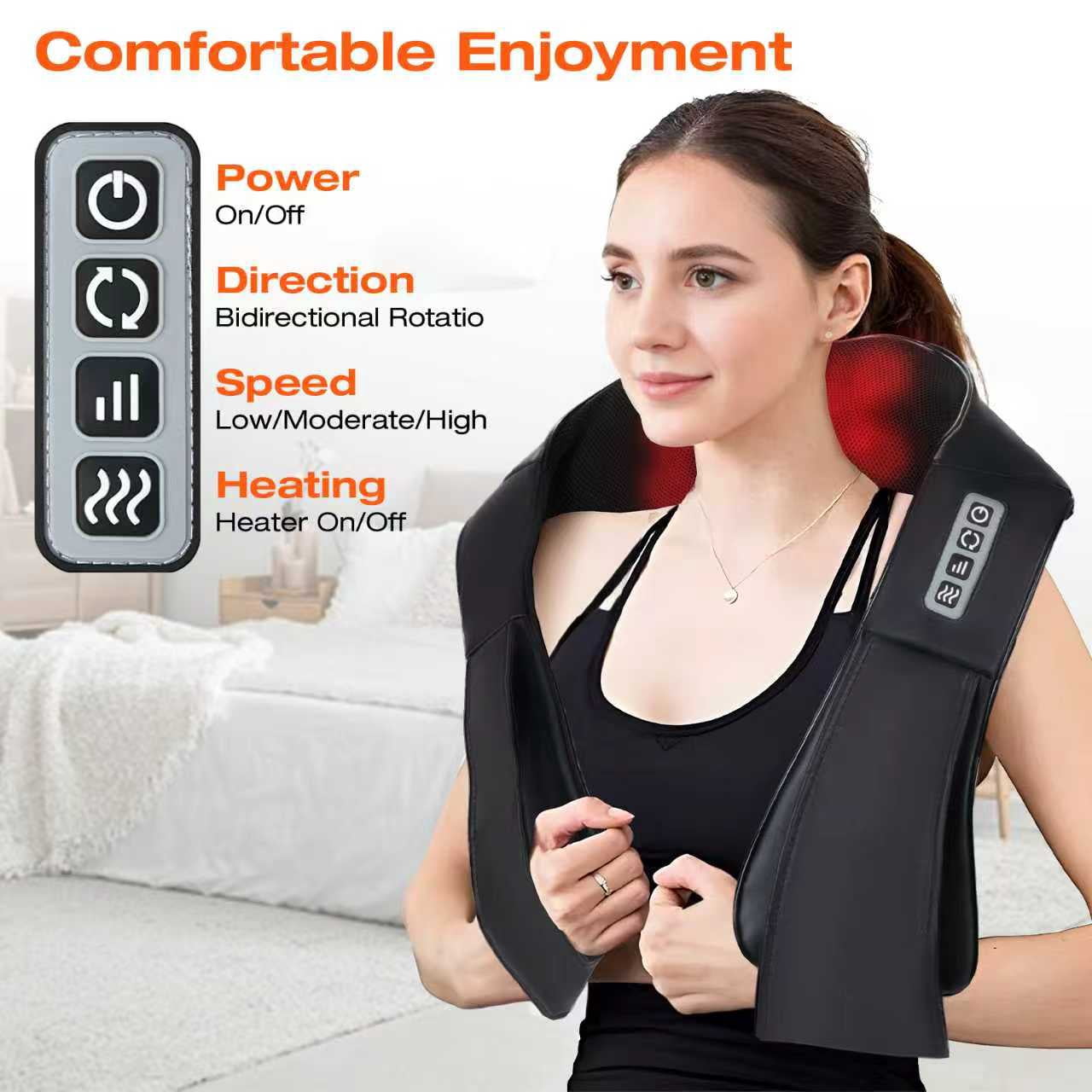 Neck Massager with Heating,3D Deep Kneading Massager, Gifts for Men Women, Black - Image 5