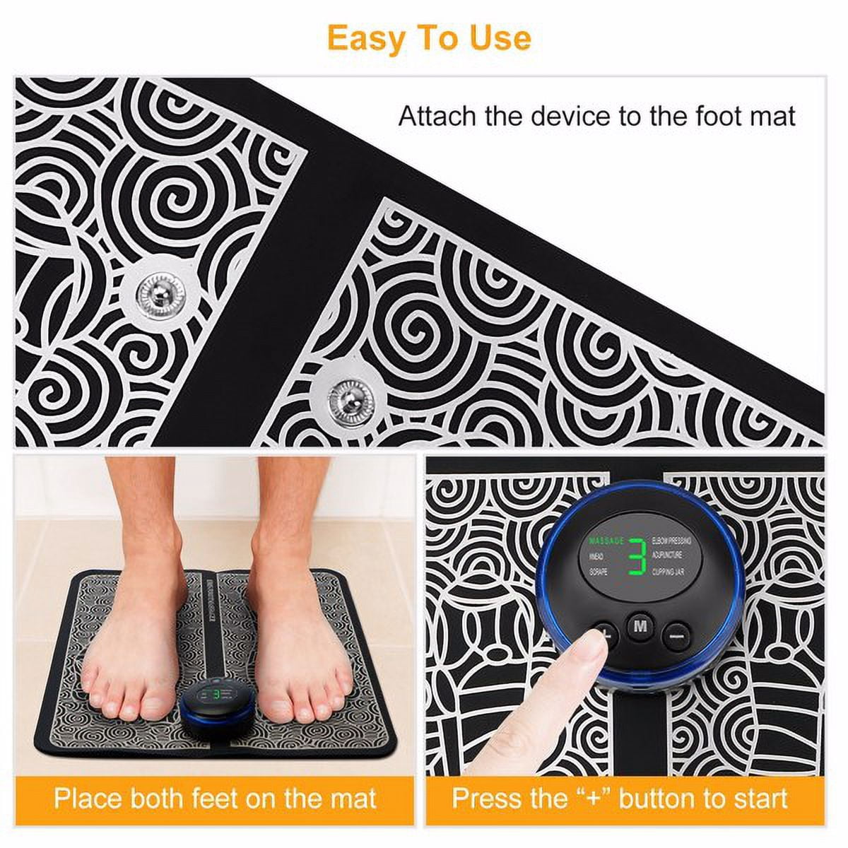 Pad Electric Stimulator r Unit Rechargeable Leg Reshaping Muscle Pain Relax Mat w/ 6 Modes 9 Intensity Levels - Image 5