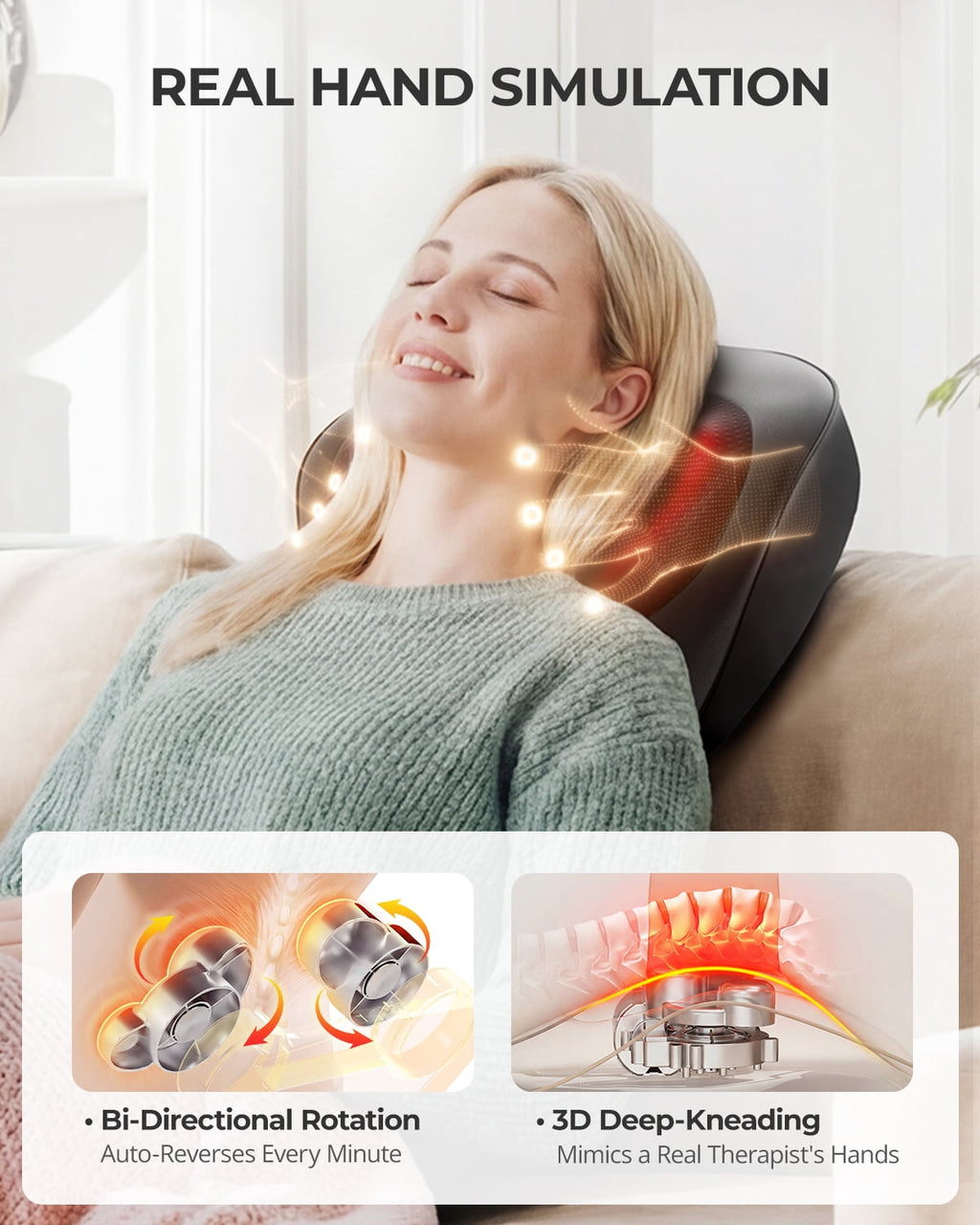 and Neck Massager with Heat, Deep Tissue 3D Kneading Massager Pillow for Muscle Pain Relief, Black,Relaxation Gifts f... - Image 6