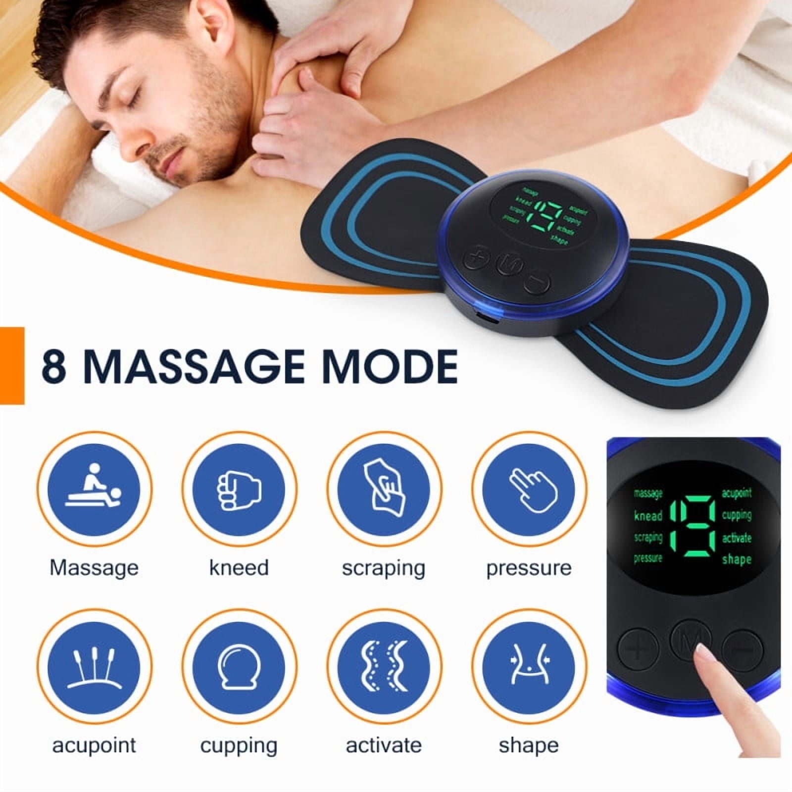 Portable Smart Pulse Massager Sticker For Back and Neck Full Body Muscle Stimulator Pain Relief Device - Image 2