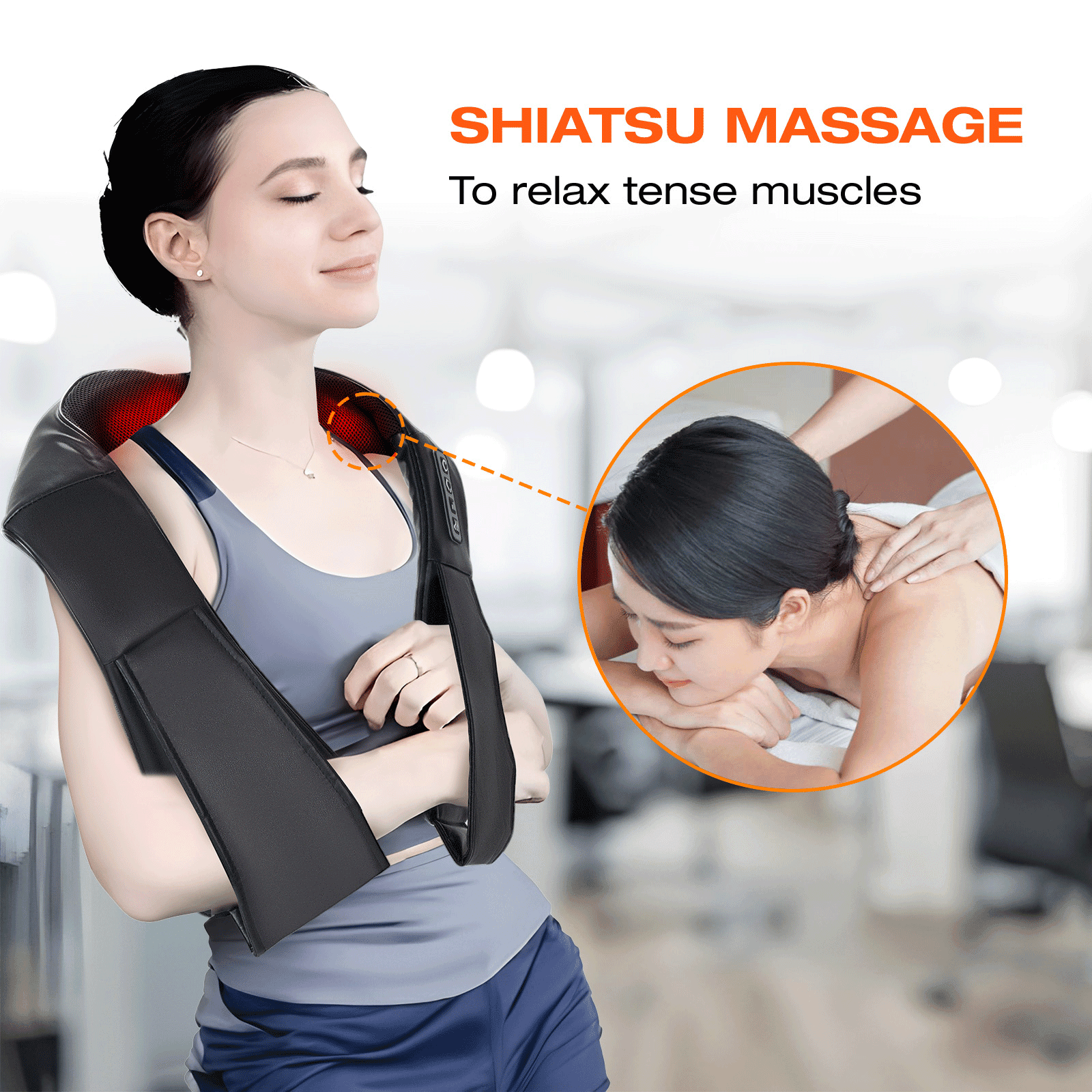 Neck Massager with Heating,3D Deep Kneading Massager, Gifts for Men Women, Black - Image 4