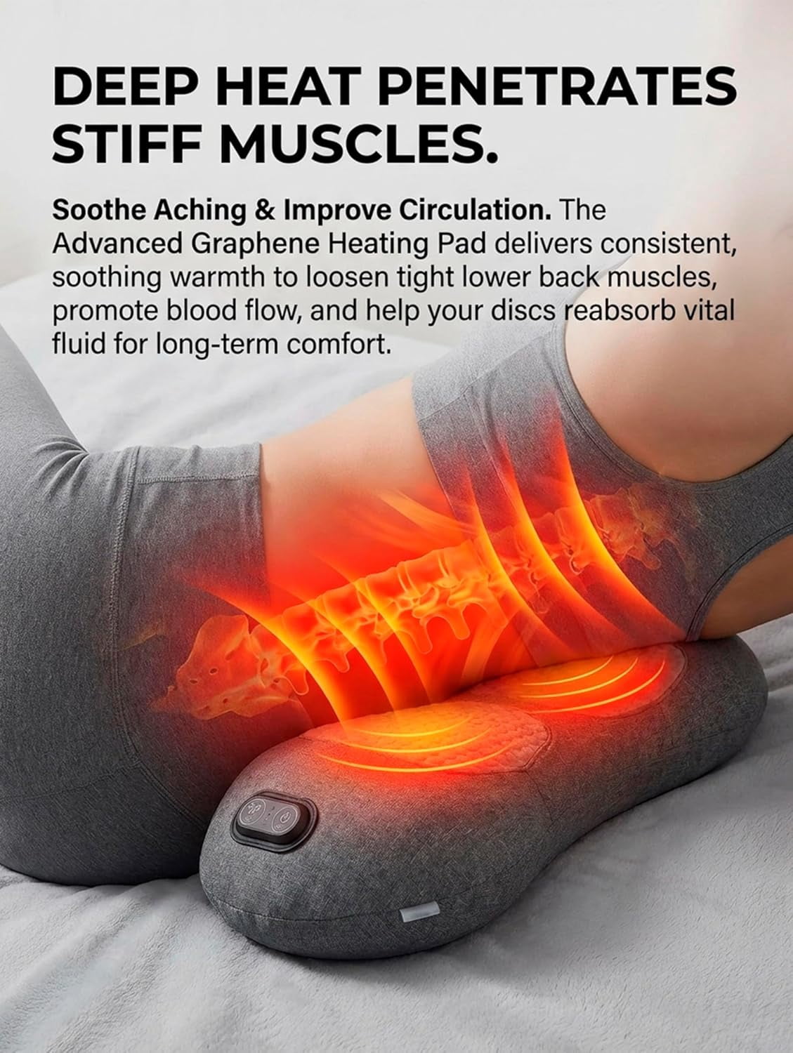 3 in 1 Back Massager for Neck Shoulder and Back, Triple Therapy Lumbar Traction Massager Pillow with Electric Lift, H... - Image 4