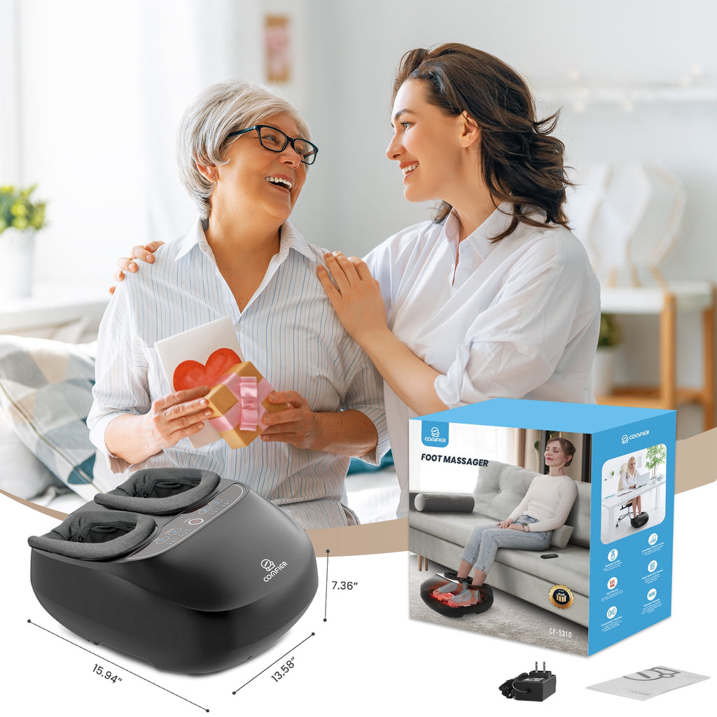 with Heat, Shiatsu Massage Machine with Remote for Plantar Fasciitis, Neuropathy, Circulation, Max Size 13, Black, Gifts - Image 3
