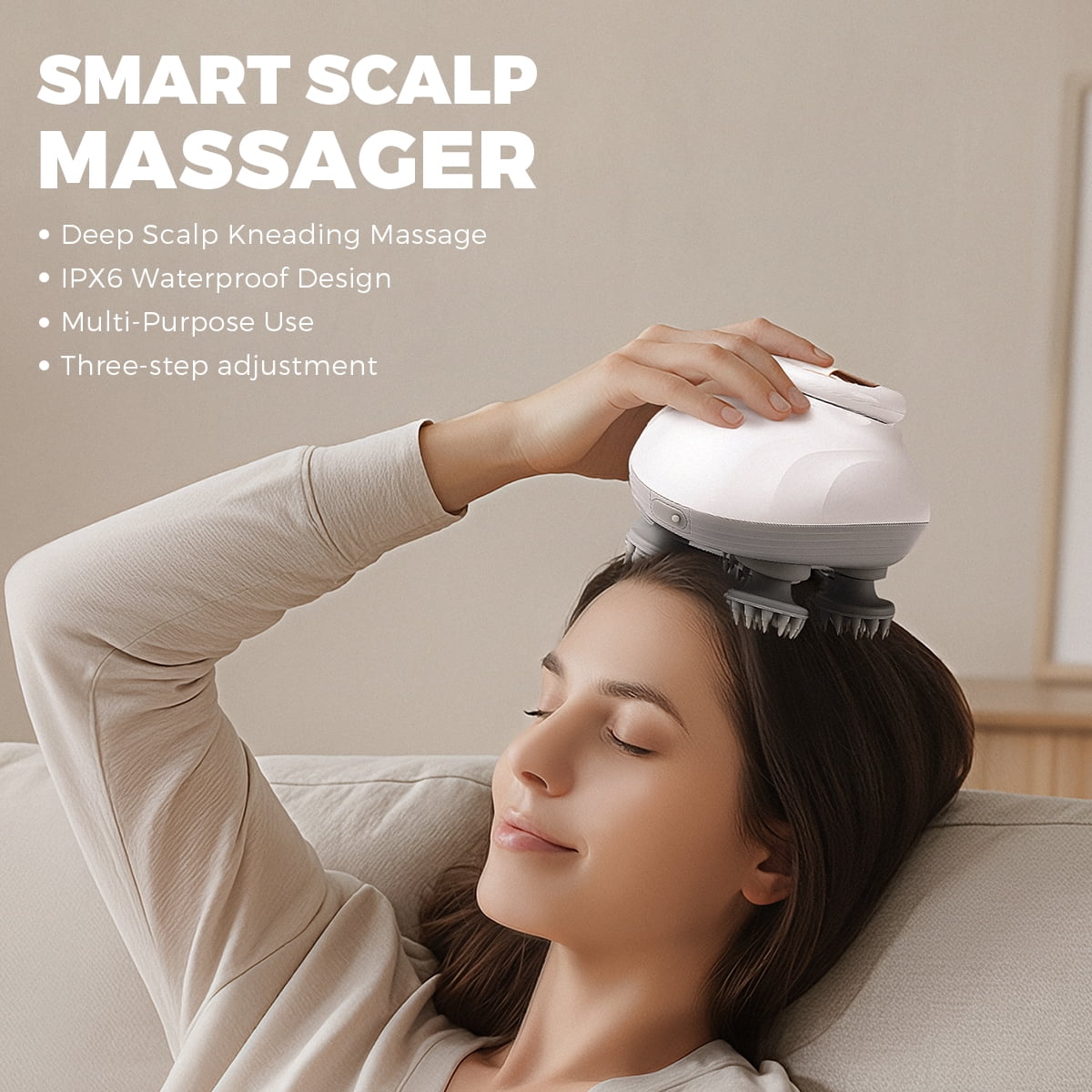 Electric Scalp Massager, Cordless Waterproof Head Massager with Kneading Nodes, Handheld Hair Shampoo Brush for Deep ... - Image 2