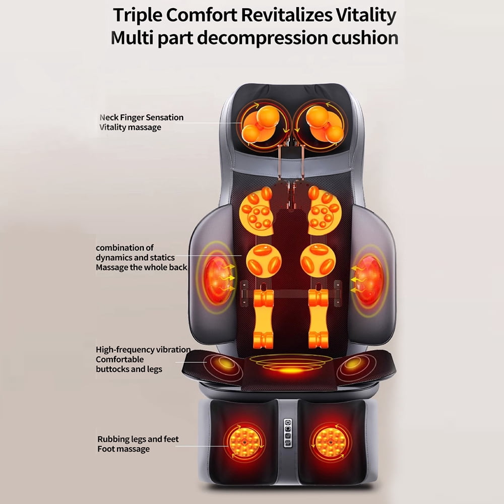 Massage Cushion, Vibrating Neck and Back Massager with Heat for Relaxation, 8 Kneading Nodes & 9 Modes - Image 6