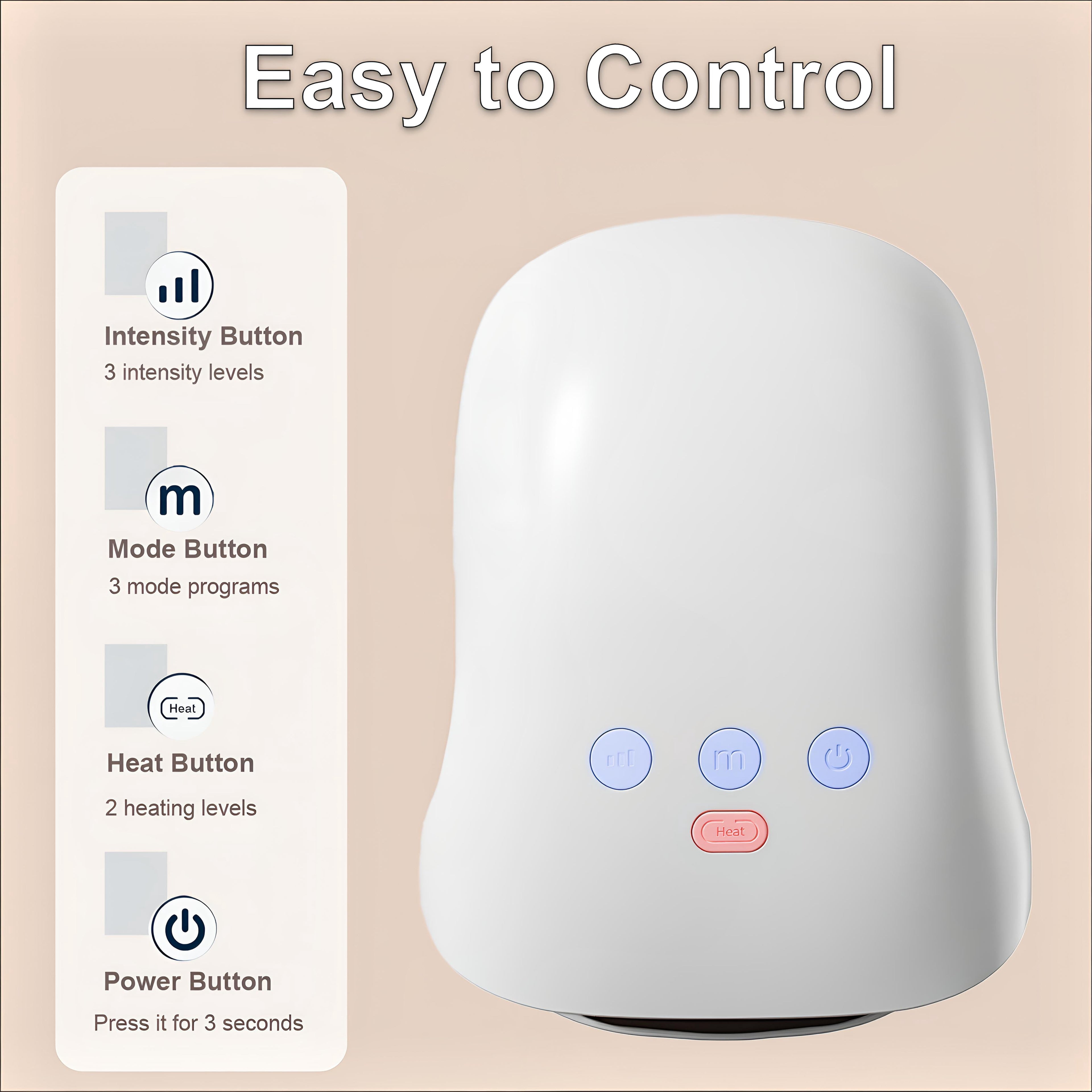 Cordless with Heat and Compression, 3 Mode Palm & Finger with Soothing Warmth, for Relaxation at Home, Office Gift fo... - Image 3
