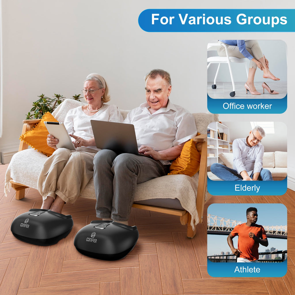 Massager with Heat Deep Kneading Feet Massage Machine for Plantar Fasciitis Blood Circulation Size Up to 13-Black - Image 4