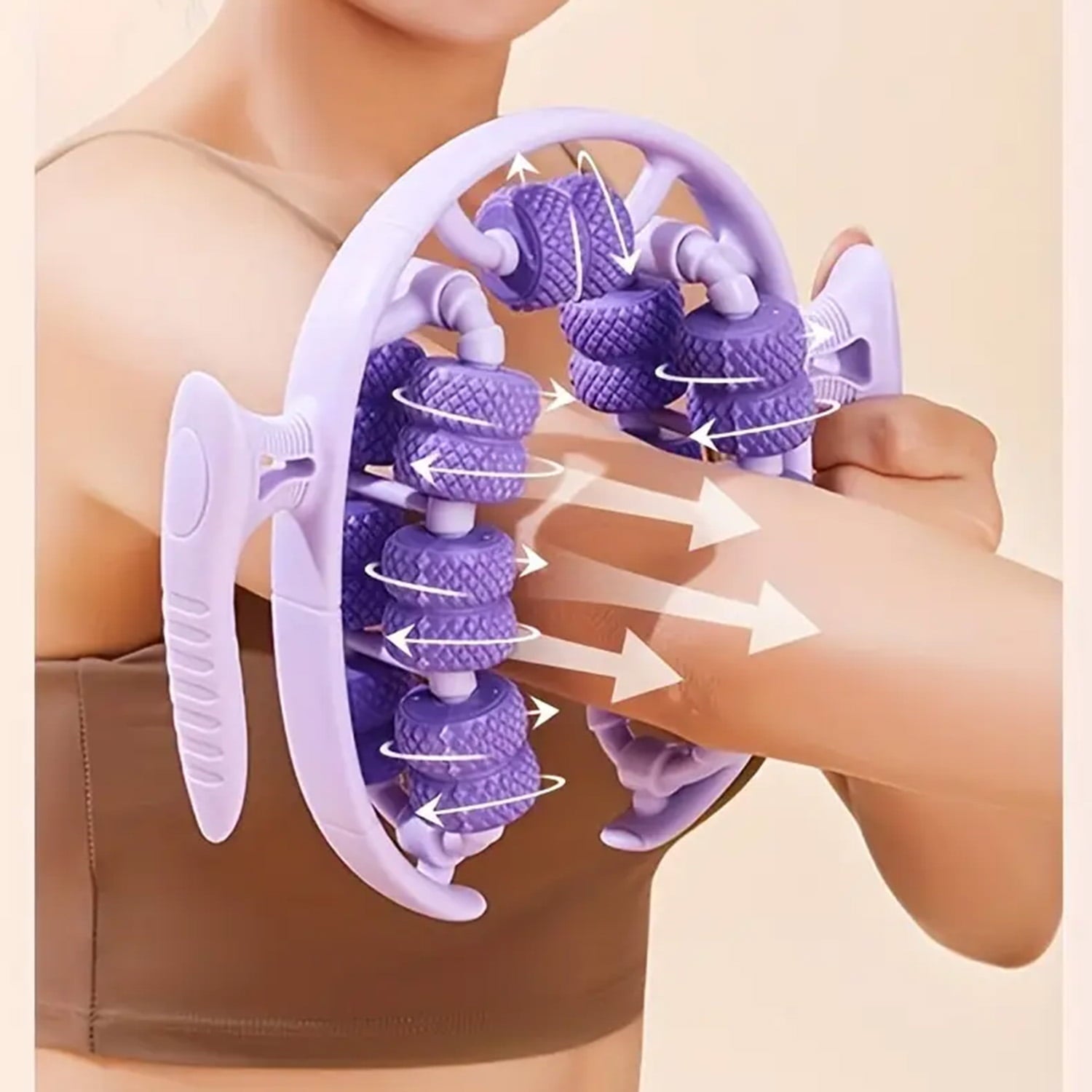 Deep Tissue Tool Multifunctional Muscles 26 Wheel for Arm Legs Thigh Fitness, Purple - Image 5