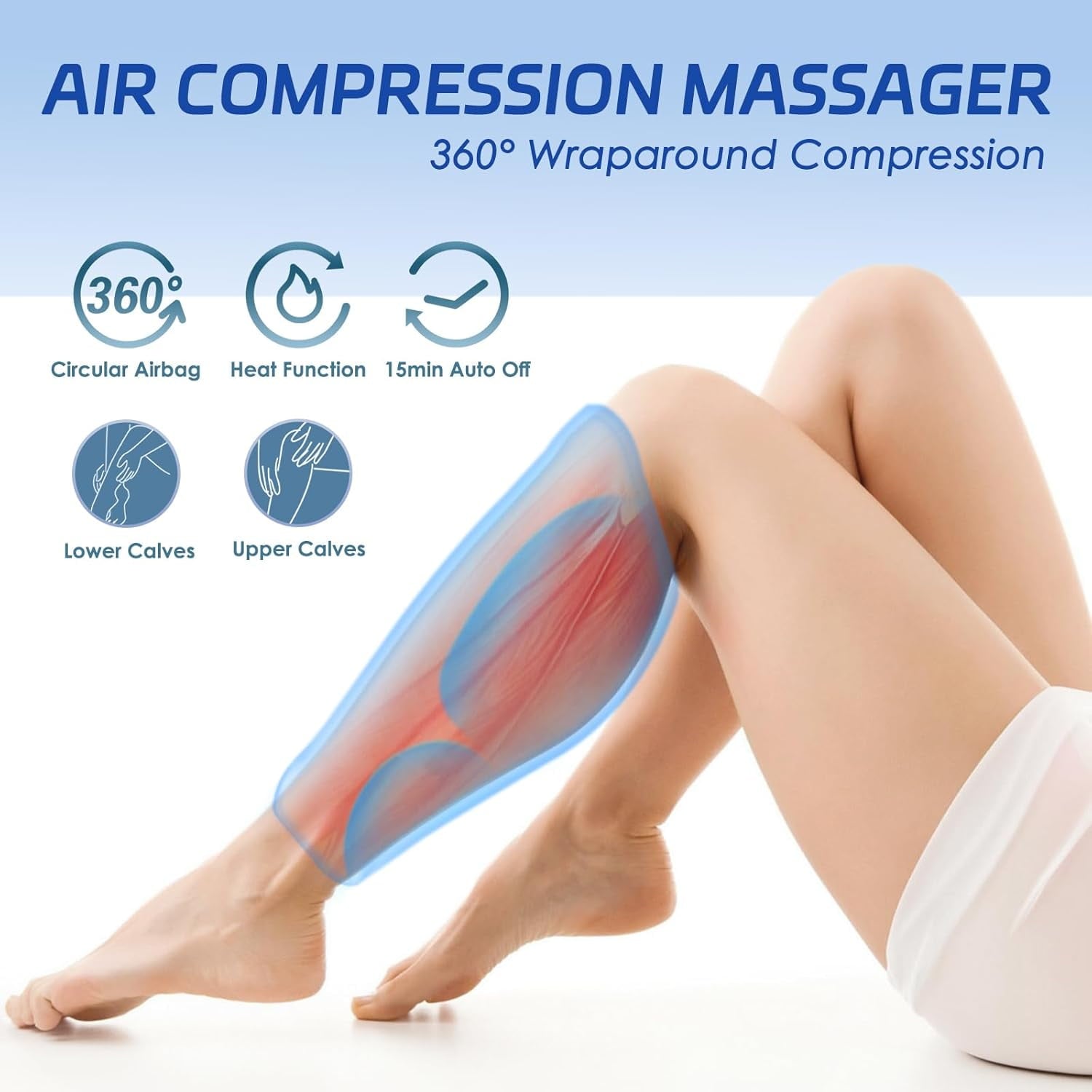 massager, calf circulation massager, 3 intensities and 3 modes, easy to use, suitable for relaxing feet, calves, thig... - Image 4