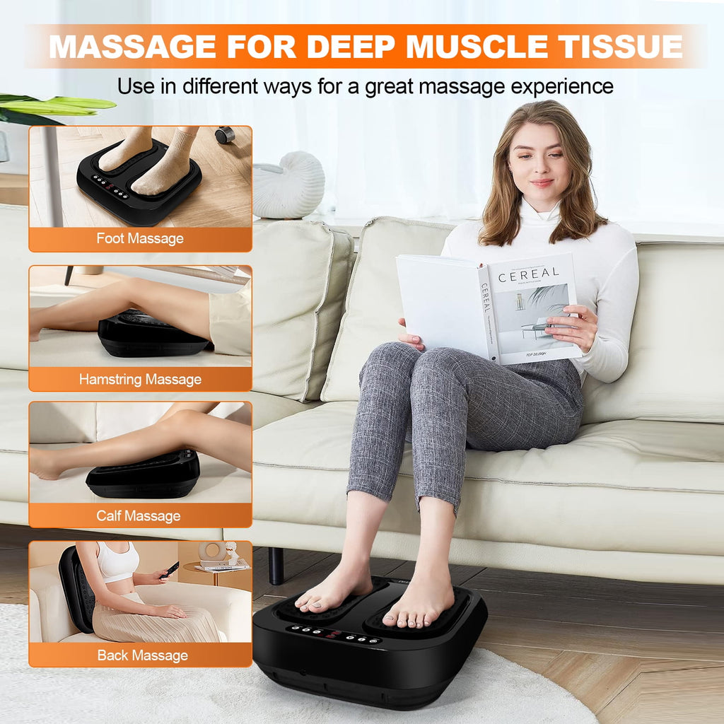 Electric Foot Massager Machine, 5 Auto Modes 20 Levels Speed, Remote Control, Deep Kneading Therapy, Gifts for family... - Image 6