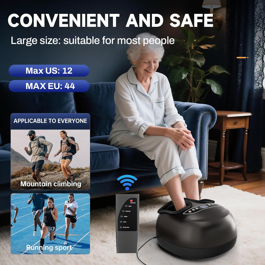 Machine with Heat & 5 Deep-Kneading Modes, 5 Massage Levels & Timer, Remote Control Deep Kneading Machine for Plantar... - Image 2