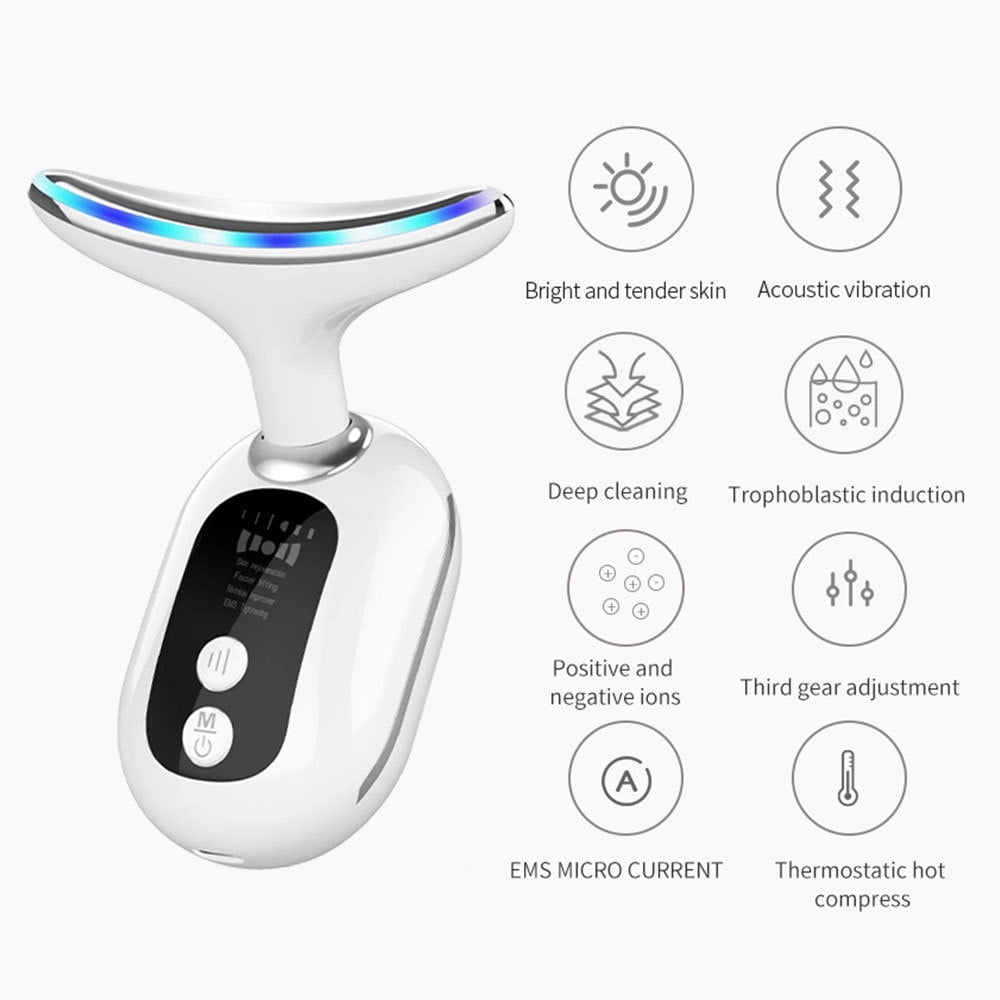and Neck Massager for Skin Care with 3 Different LED Light Patterns, Compact & Lightweight Easy to Carry Easy to Use ... - Image 5