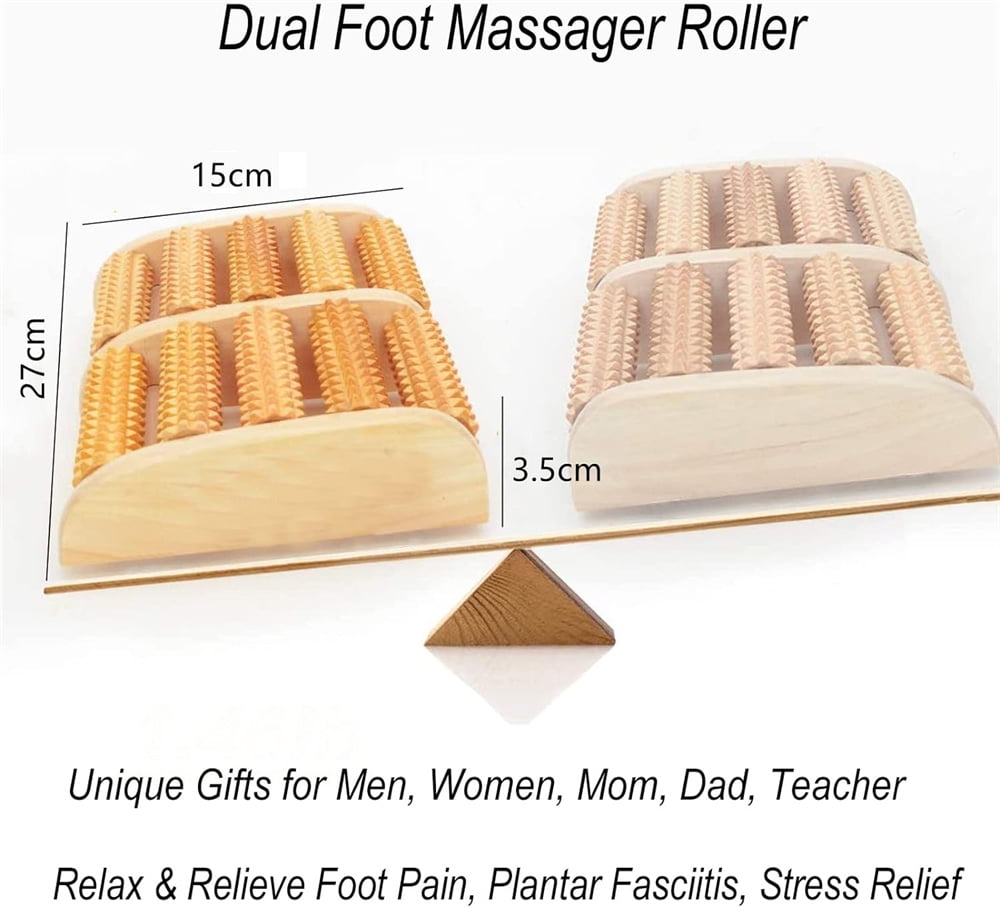 Wooden Foot Massager Roller, Dual Foot Massage Roller for Relief Tired Feet, Pain and Plantar Fasciitis, Massage Tool... - Image 4