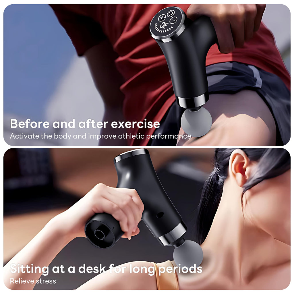 7-Shaped r with 15.75in Detachable Handle, 2800 8mm Deep Tissue Muscle r, 12 Speeds for Back Neck Shoulder - Image 3