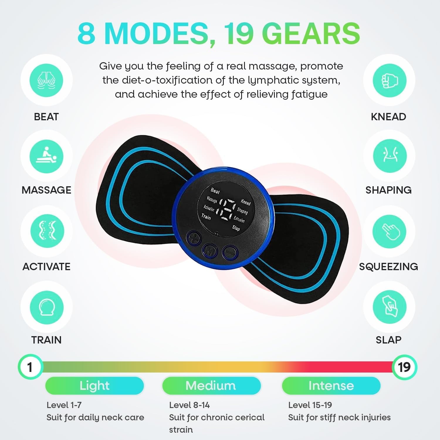 Muscle Stimulator,Neck Massager, Full Body Device for Neck Back with 5pcs Gel Pads - Image 3