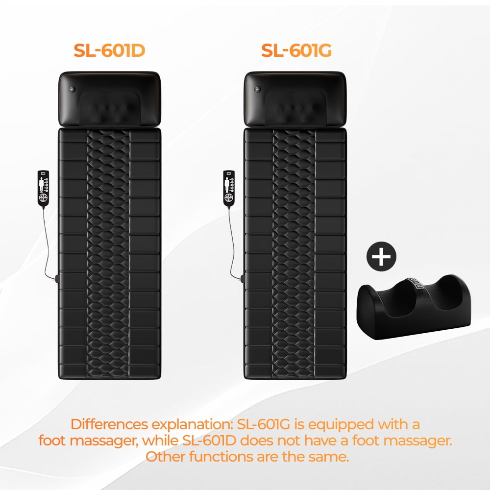 Portable Detachable Back, Neck & Legs Vibration Massage Mat w/ Variable Intensity, Black - Image 6